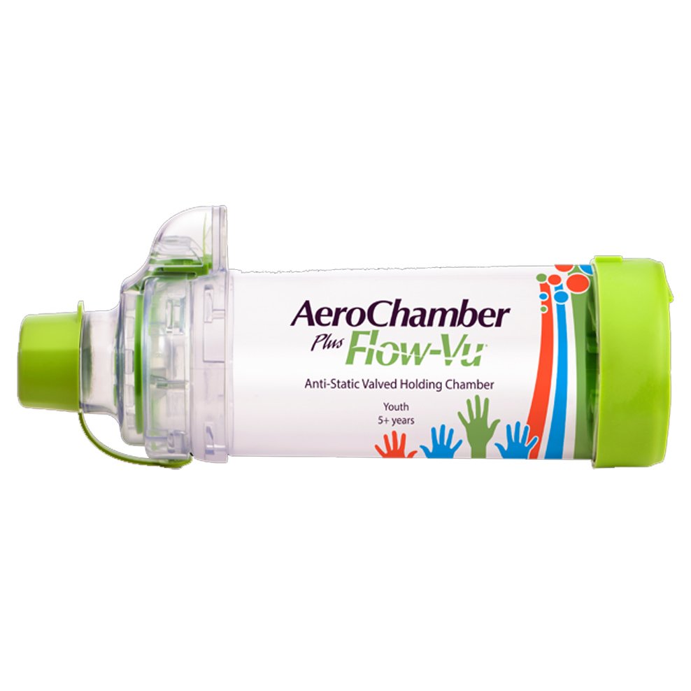 Alfacare Aerochamber Plus Flow-Vu Αντιστατικός Αεροθάλαμος με Επιστόμιο Youth Kidz​​​​​​​ 1 Τεμάχιο