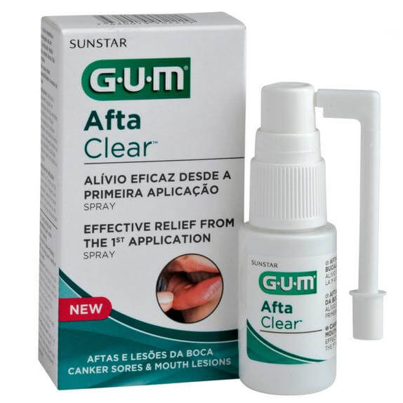 Gum Afta Clear Spray Μεγάλης Διάρκειας Σπρέυ για Άμεση Ανακούφιση Πόνου 15ml