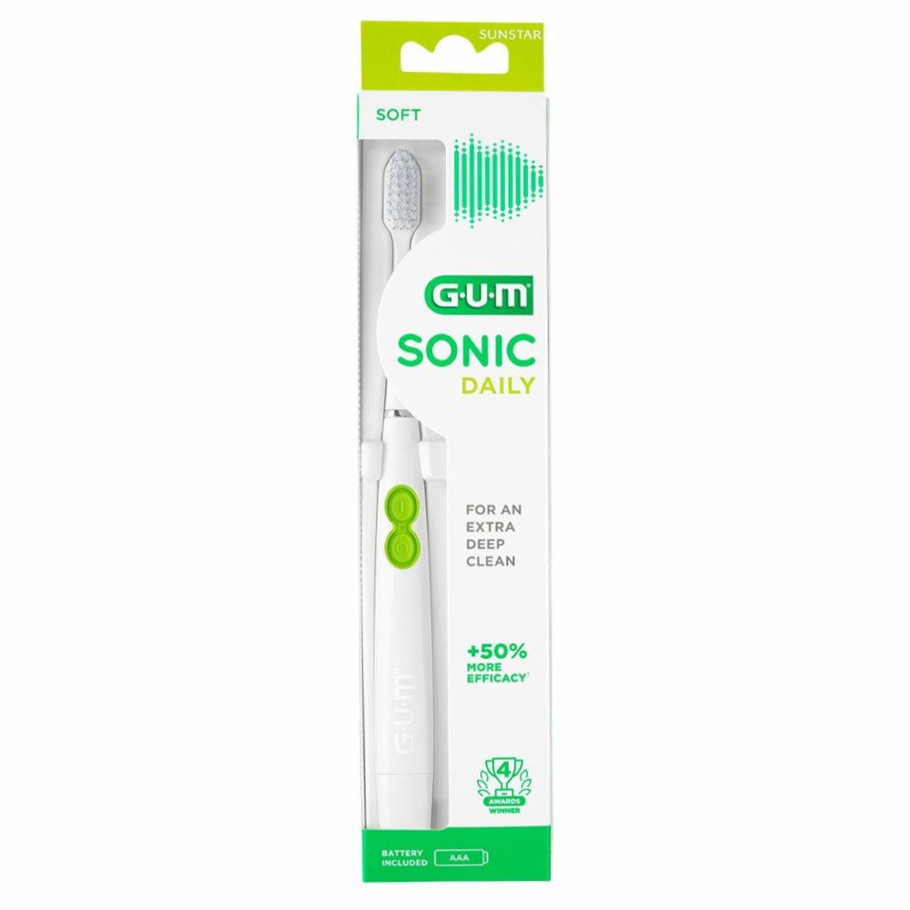 Gum Sonic Daily Battery (4100) Ηλεκτρική Οδοντόβουρτσα για Καθημερινή Στοματική Φροντίδα 1 Τεμάχιο – Λευκό