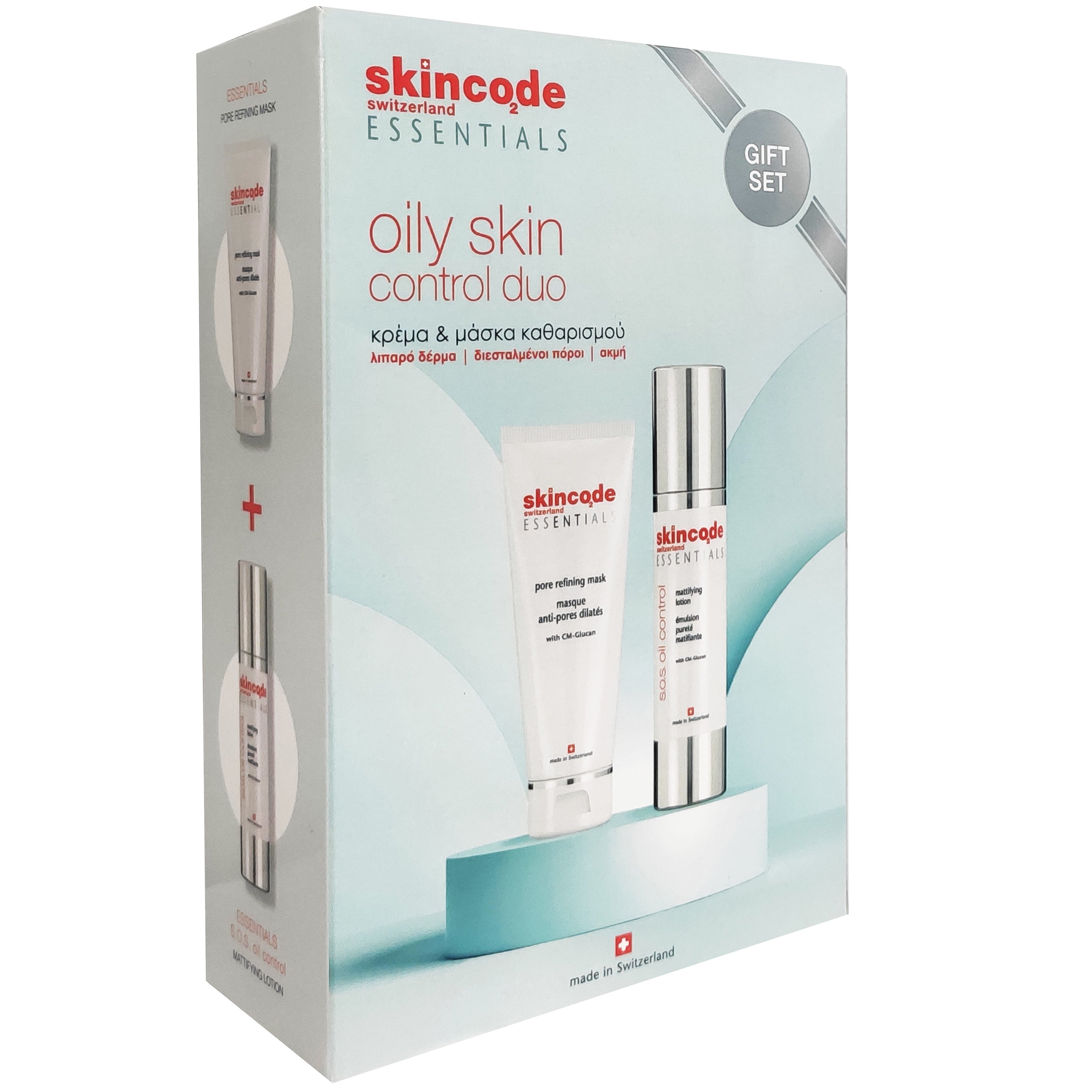 Skincode Πακέτο Προσφοράς Oily Skin Cotrol Duo SOS Ενυδατική Κρέμα 50ml & Καθαριστική Μάσκα 75ml