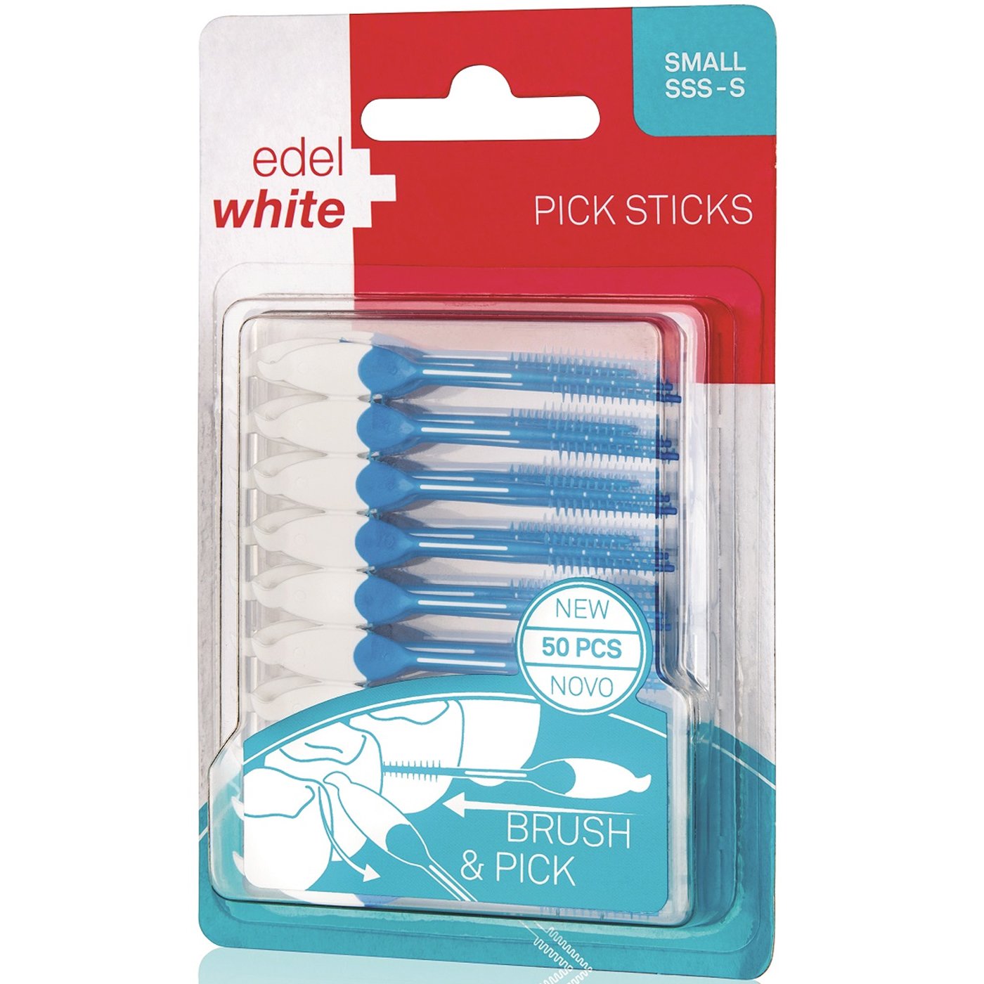 Edel White Pick Sticks Small Μεσοδόντια Βουρτσάκια για την Αφαίρεση της Πλάκας & των Υπολειμμάτων 50 Τεμάχια