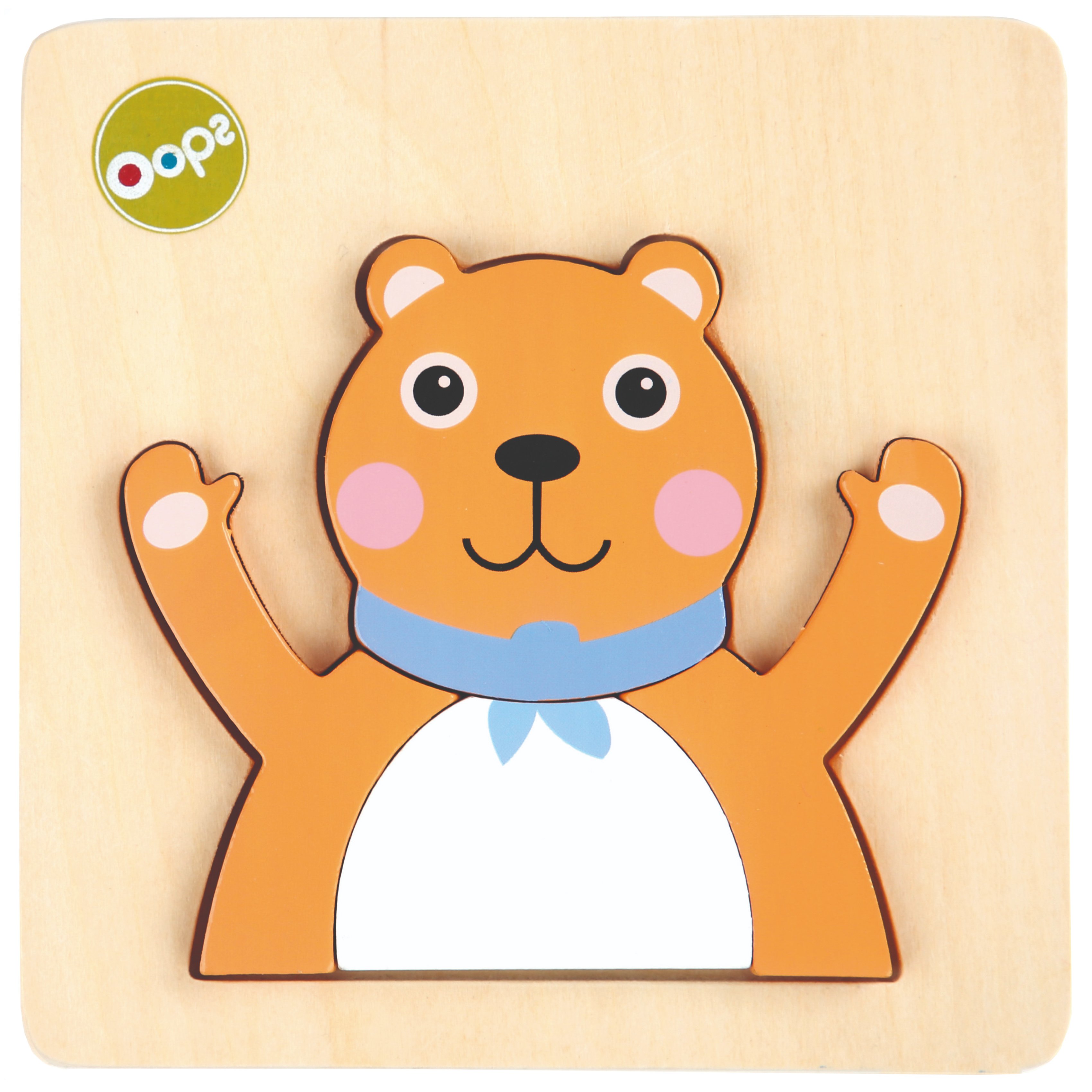 Oops Oops Build & Match 3D Puzzle Ξύλινο Παιδικό Παιχνίδι Παζλ 1 Τεμάχιο - Bear