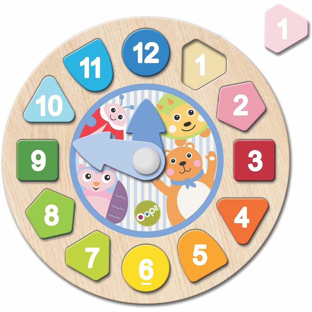 Oops My Clock Blocks Multi-Activity Wooden Toys 18m+ Ξύλινο Παιχνίδι Εκμάθησης Αριθμών & Ώρας 1 Τεμάχιο