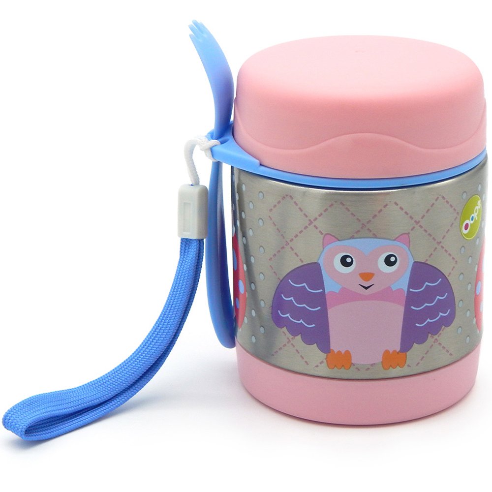 Oops Cool Thermal Food Jar 12m+ Βρεφικό Βάζο Φαγητού – Θερμός με Κουταλοπίρουνο 2σε1 για Ηλικίες 12+ Μηνών 300ml – Ροζ