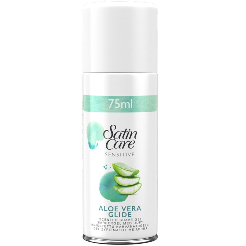 Gillette Satin Care Sensitive Shave Gel with Aloe Γυναικείο Gel Ξυρίσματος με Αλόη & Διακριτικό Άρωμα κατά των Ερεθισμών Travel Size 75ml