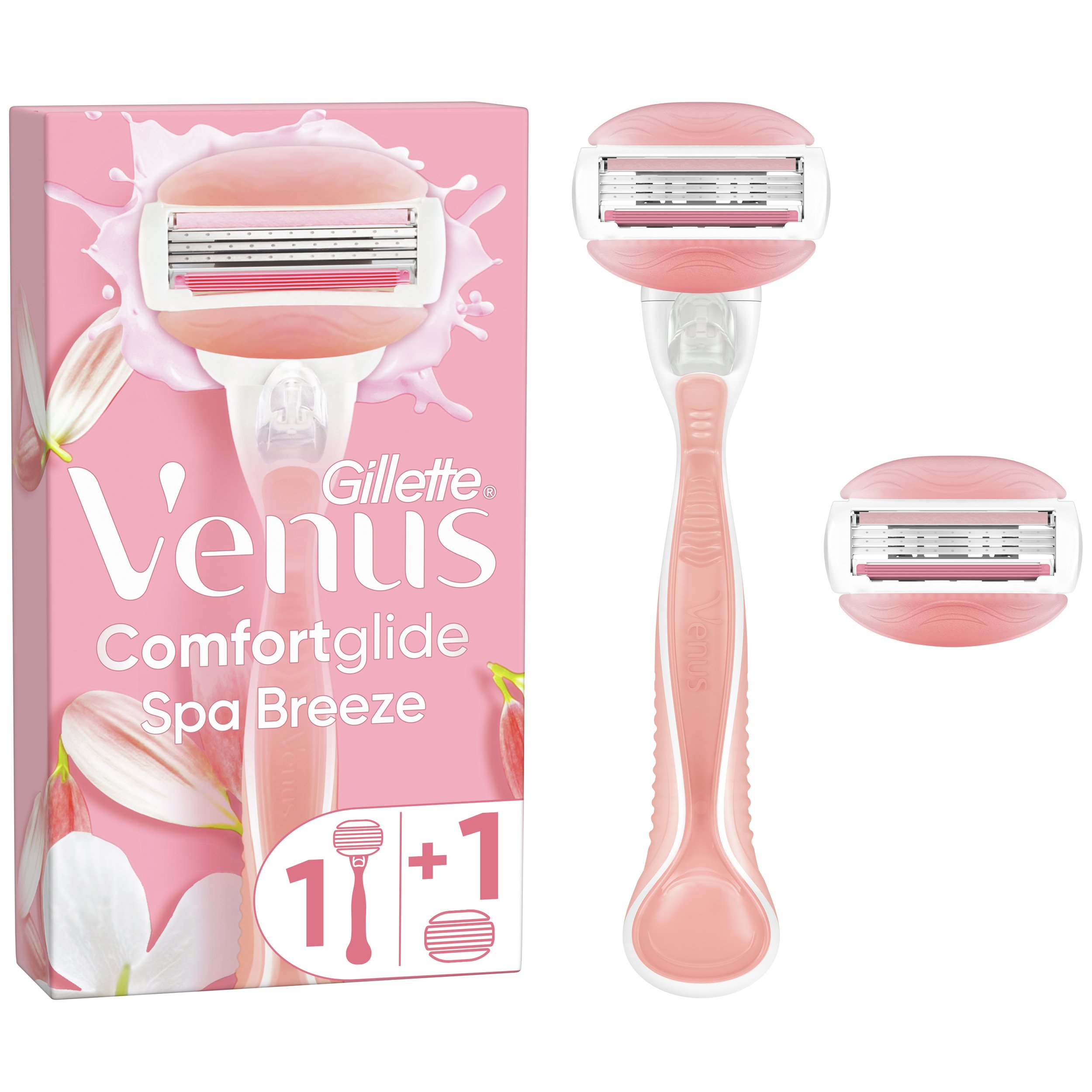 Gillette Venus 3 ComfortGlide Spa Breeze Γυναικεία Ξυριστική Μηχανή με 2 Ανταλλακτικές Κεφαλές 3 Λεπίδων & Άρωμα Λευκού Τσαγιού για Καλύτερη Ολίσθηση & Απαλό Ξύρισμα