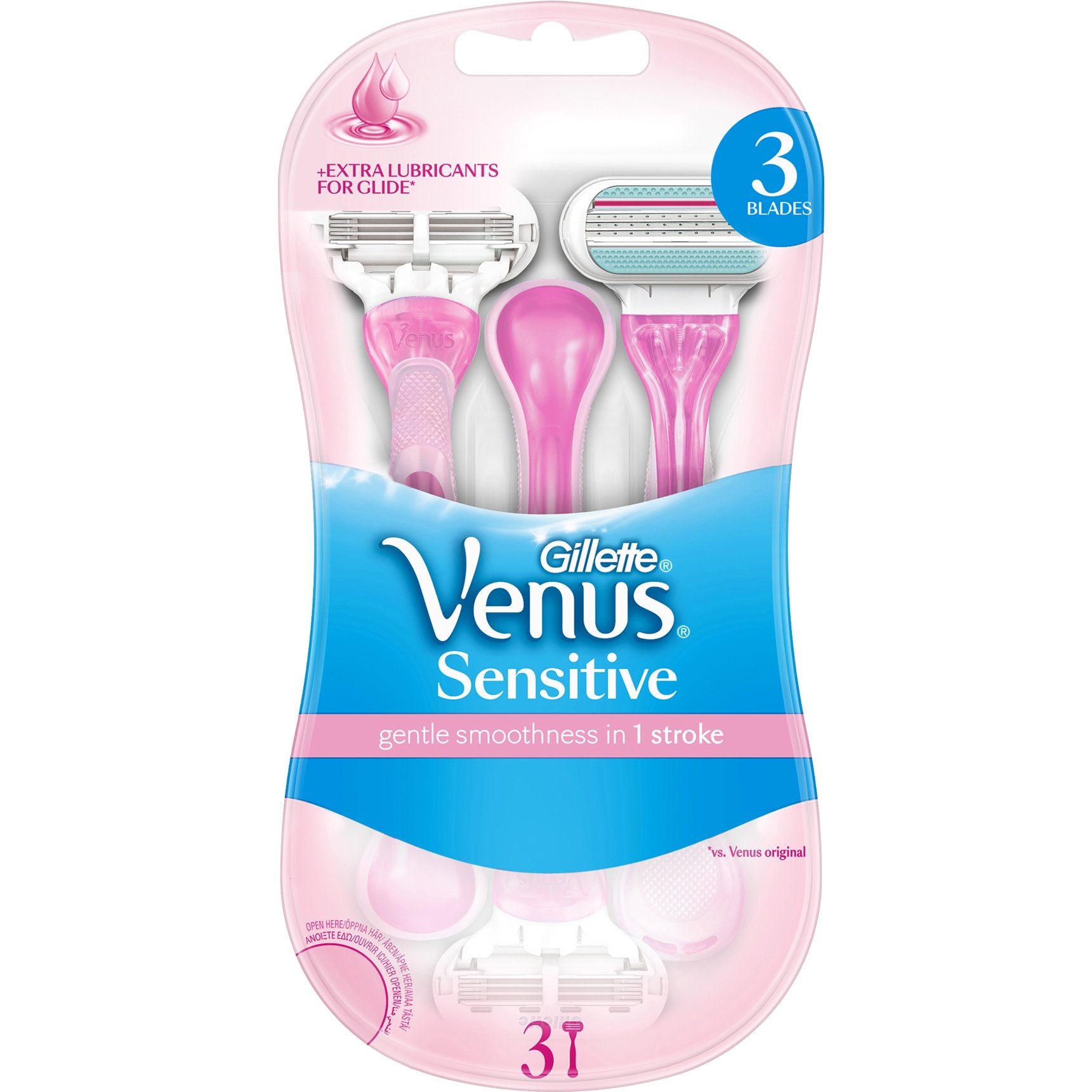 Gillette Venus Sensitive Γυναικεία Ξυραφάκια Μιάς Χρήσης 3τεμ