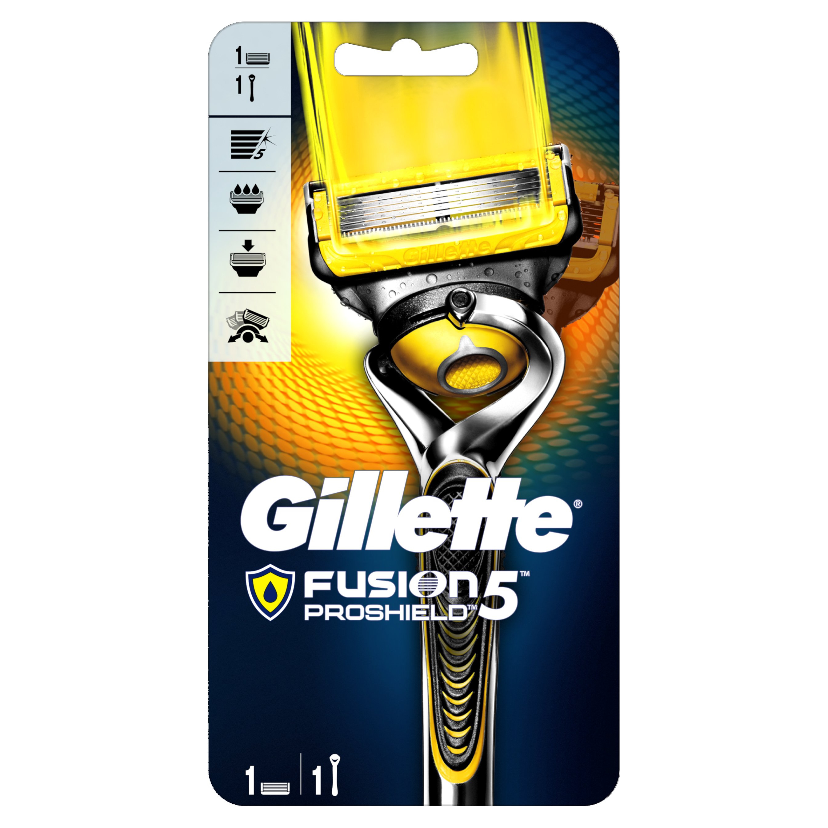 Gillette Fusion Proshield Ξυριστική Μηχανή με Κεφαλή 5 Λεπίδων & Λιπαντικές Ταινίες Πριν & Μετά Τις Λεπίδες 1 τεμάχιο