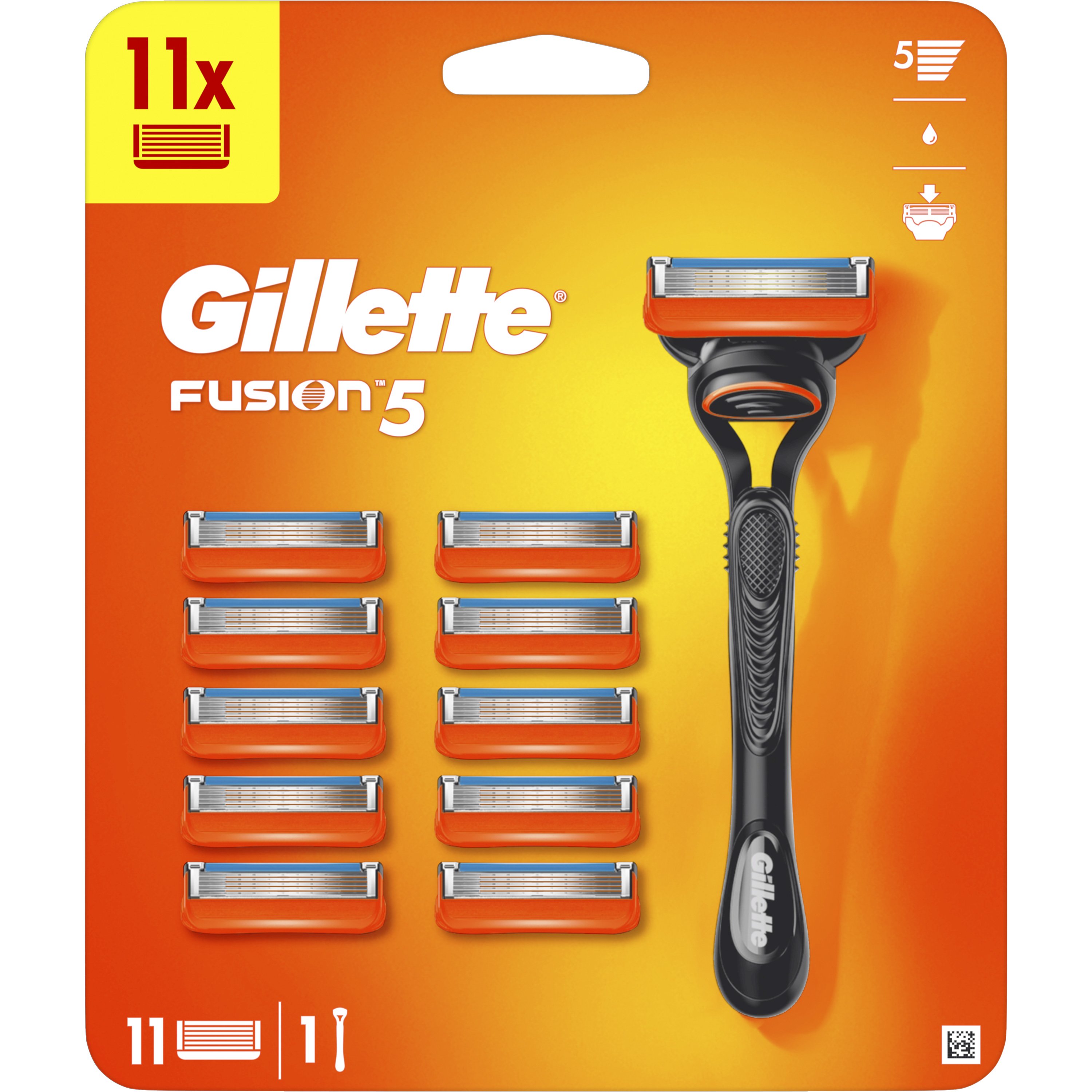 Gillette Fusion5 Male Premium BladeRazor System 1 Τεμάχιο & Ανταλλακτική Κεφαλή Ξυρίσματος 10 Τεμάχια