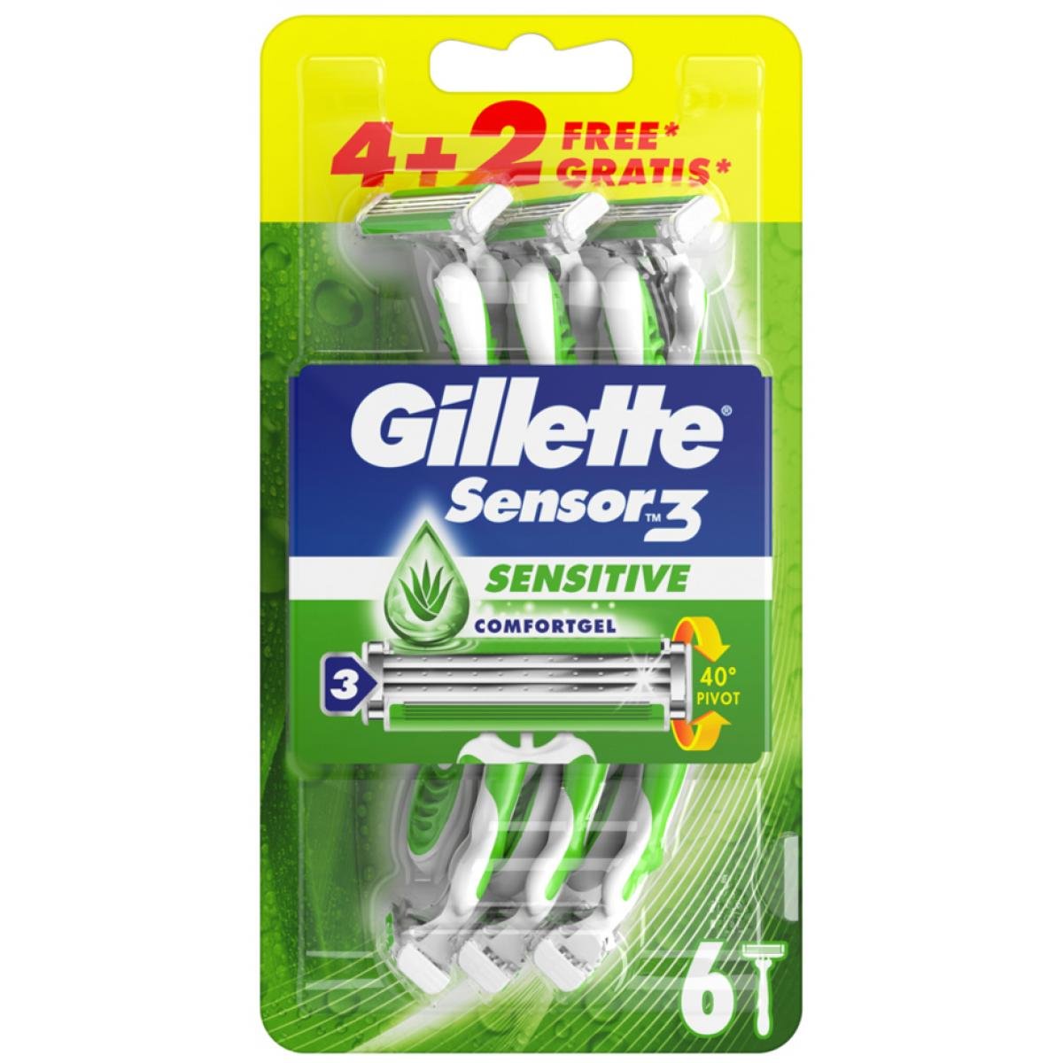 Gillette Sensor 3 Sensitive Ξυραφάκια 6τμχ