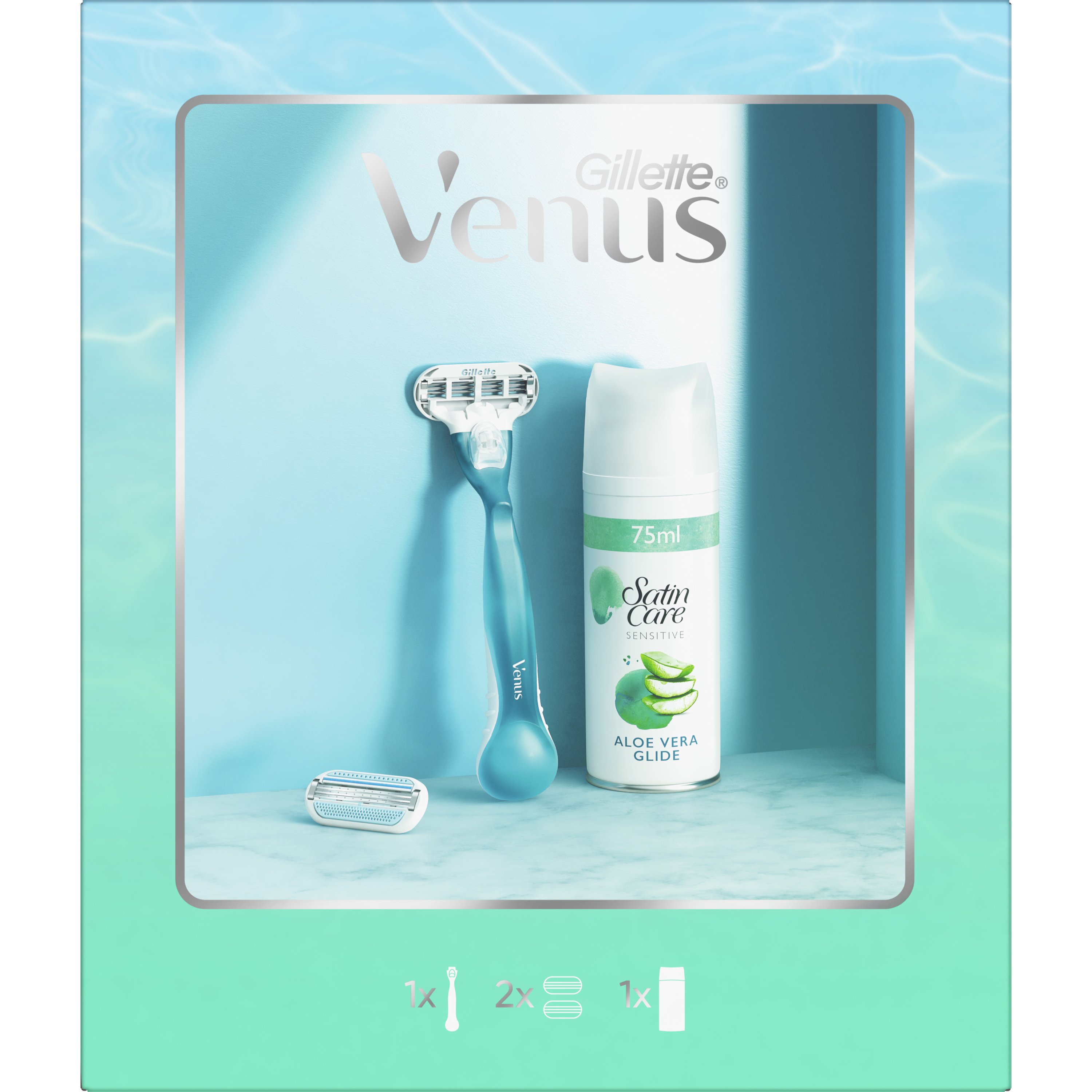 Gillette Promo Venus Smooth Ξυριστική Μηχανή 1 Τεμάχιο & Ανταλλακτικές Λεπίδες 2 Τεμάχια & Satin Care Gel Shaving Gel with Aloe 75ml