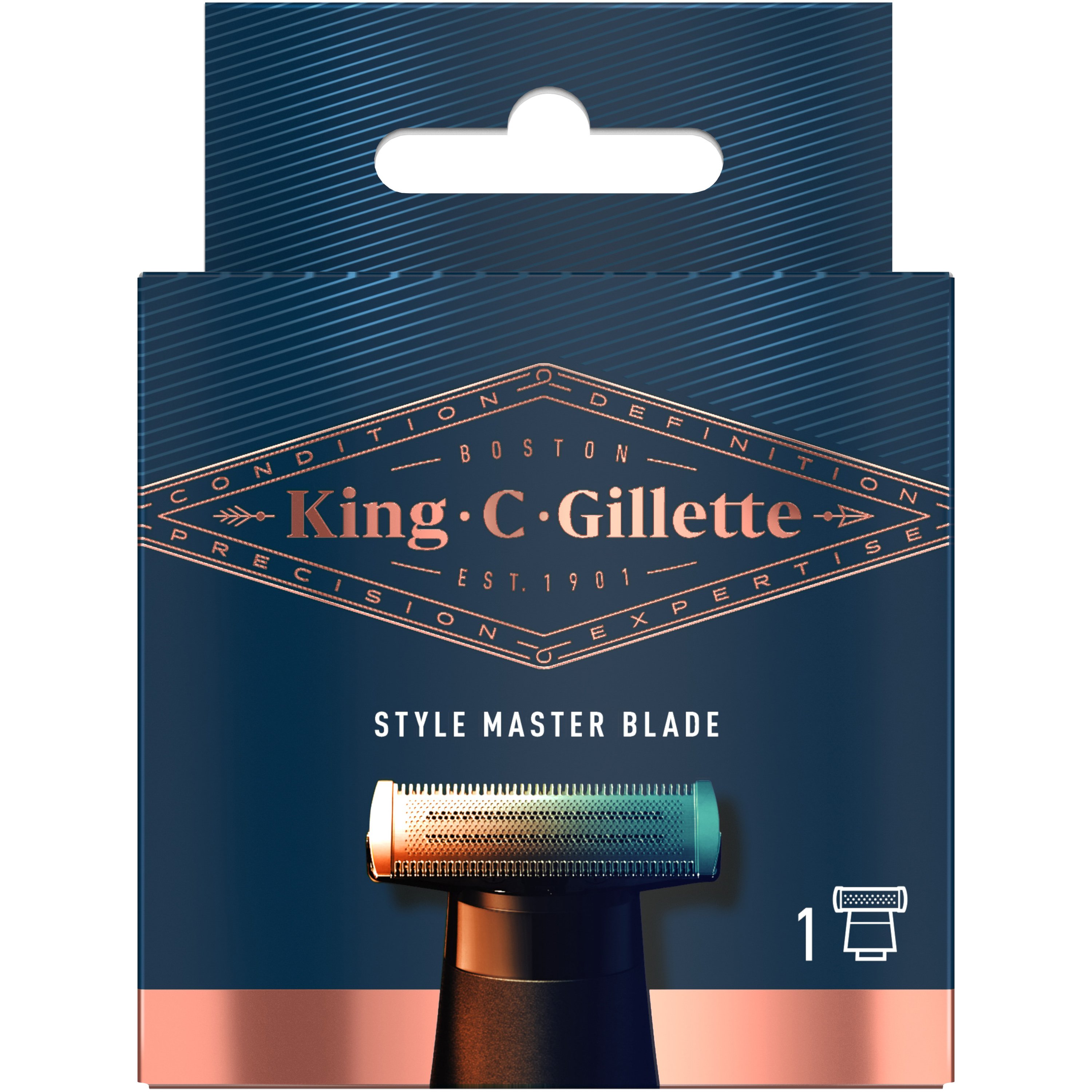 Gillette King C Style Master Blade with 4-Directional Razor Blade Ανταλλακτική Κεφαλή Μηχανής Ξυρίσματος για Γένια 1 Τεμάχιο
