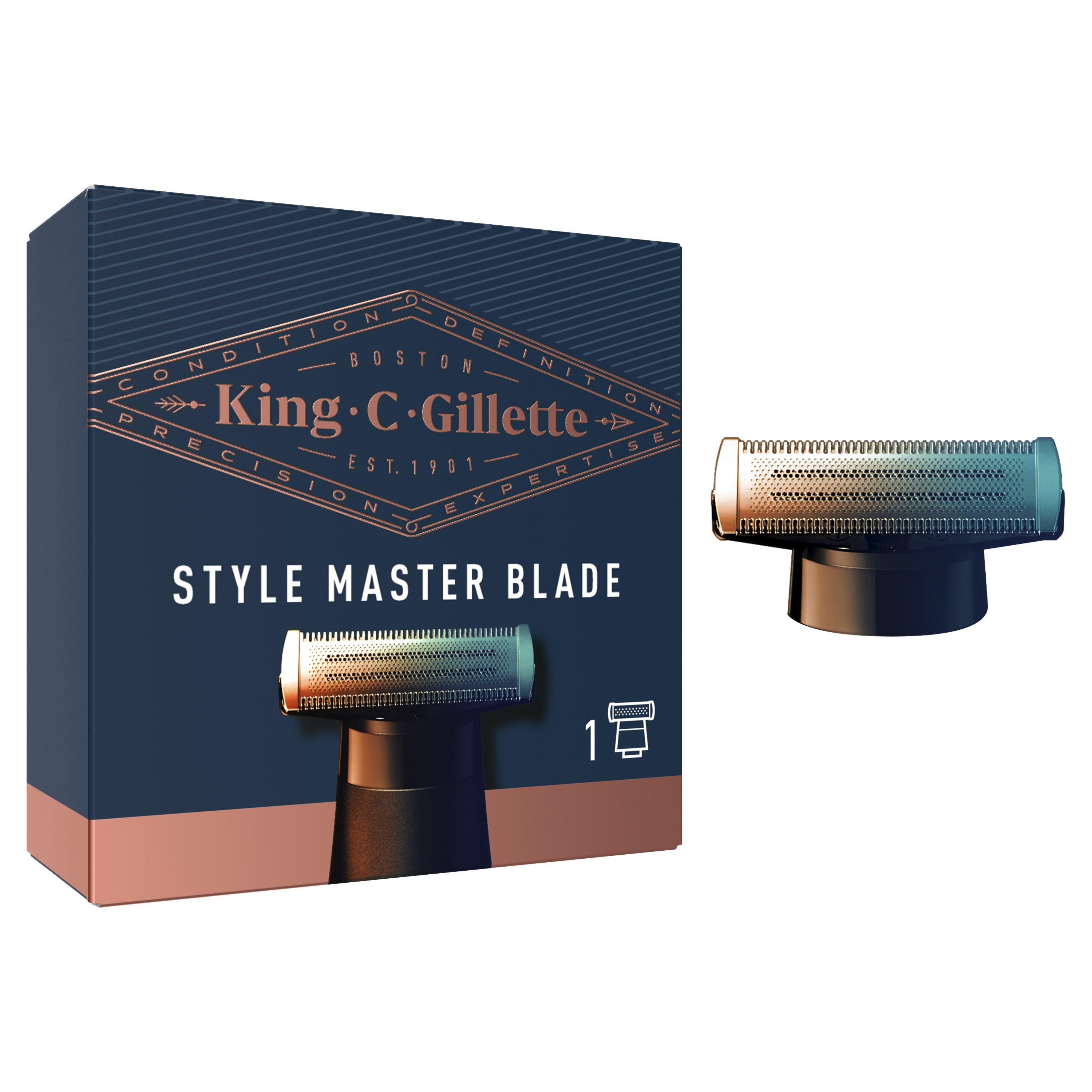 Gillette King C Style Master Blade with 4-Directional Razor Blade Ανταλλακτική Κεφαλή Μηχανής Ξυρίσματος για Γένια 1 Τεμάχιο