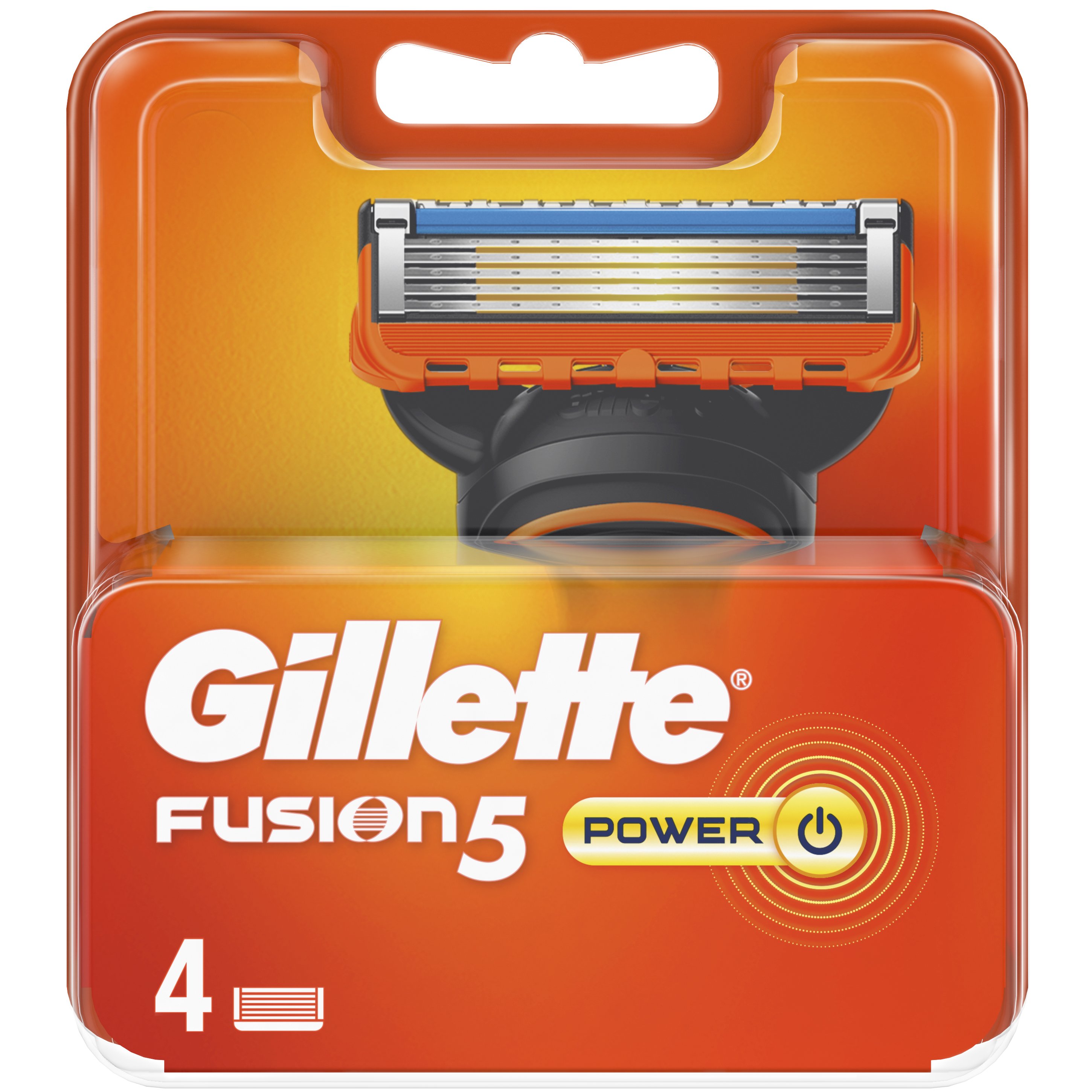 Gillette Fusion 5 Power Ανταλλακτικές Κεφαλές Ξυριστικής Μηχανής Σχεδιασμένες Με 5 Λεπίδες για Βαθύ Ξύρισμα που Διαρκεί 4 Τεμάχια