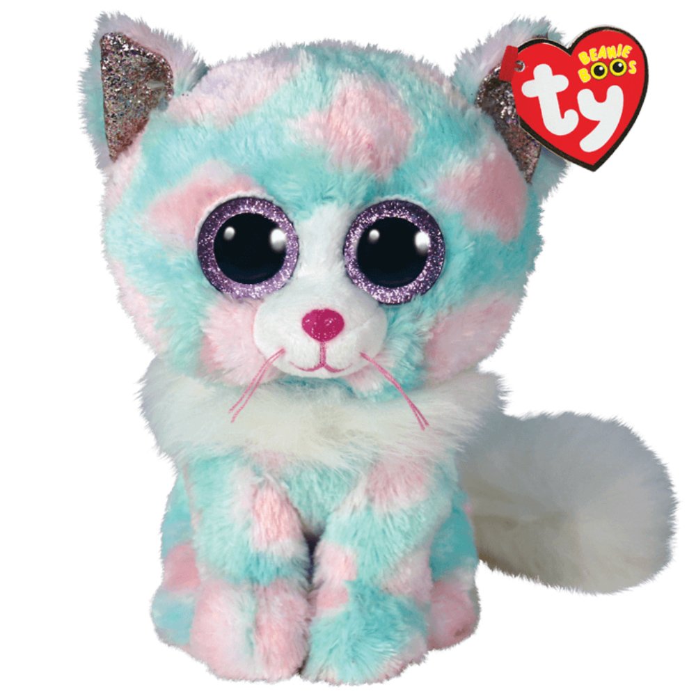 Ty Ty Beanie Babies Opal Plushie Λούτρινο Παιδικό Παιχνίδι Παστέλ Γάτα 1 Τεμάχιο