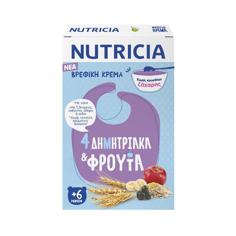 Nutricia 4 Δημητριακά & Φρούτα από τον 6ο Μήνα 225gr