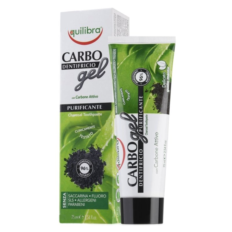 Equilibra Carbo Gel Purifying Toothpaste Καταπραϋντική Οδοντόκρεμα με Ενεργό Άνθρακα & Γεύση Μέντας 75ml