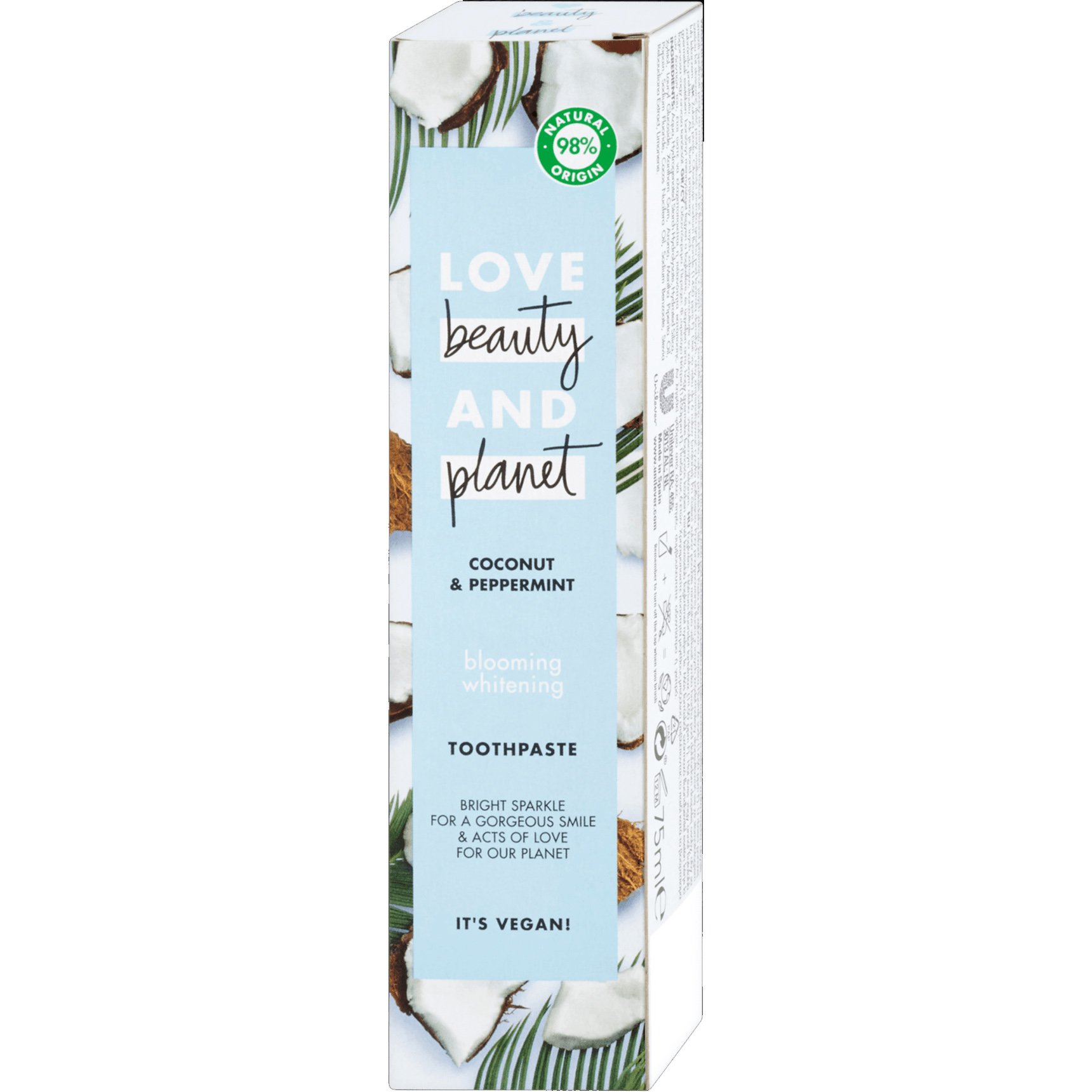 Love Beauty & Planet Coconut & Peppermint Blooming Whitening Toothpaste Οδοντόκρεμα για Λαμπερό & Λευκό Χαμόγελο 75ml