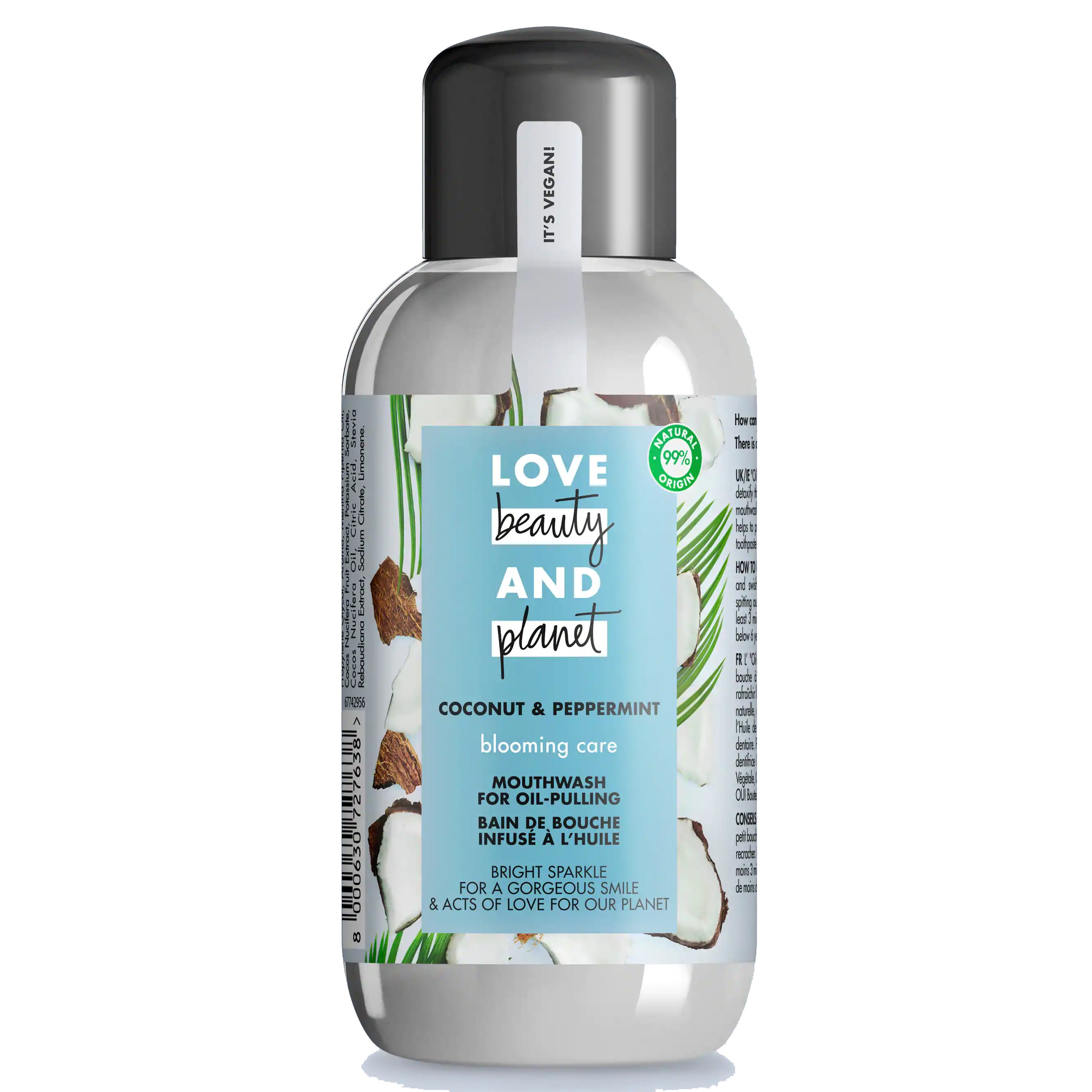 Love Beauty & Planet Coconut & Peppermint Blooming Care Mouthwash Στοματικό Διάλυμα, Πρόληψη της Πλάκας & Δροσερή Αναπνοή 250ml