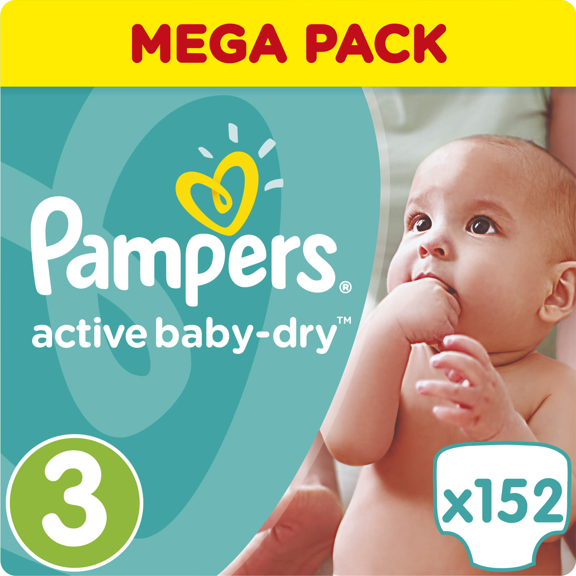 Pampers Active Baby Dry Mega Pack No3 (5-9kg) 152 πάνες, μόνο 0,23€ / πάνα