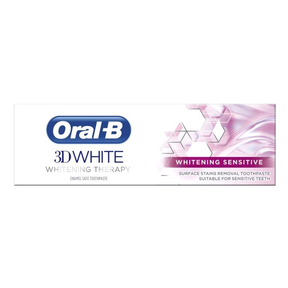 Oral-B 3D White Whitening Therapy Sensitive Οδοντόκρεμα για Απομάκρυνση των Επιφανειακών Λεκέδων από τα Ευαίσθητα Δόντια 75ml