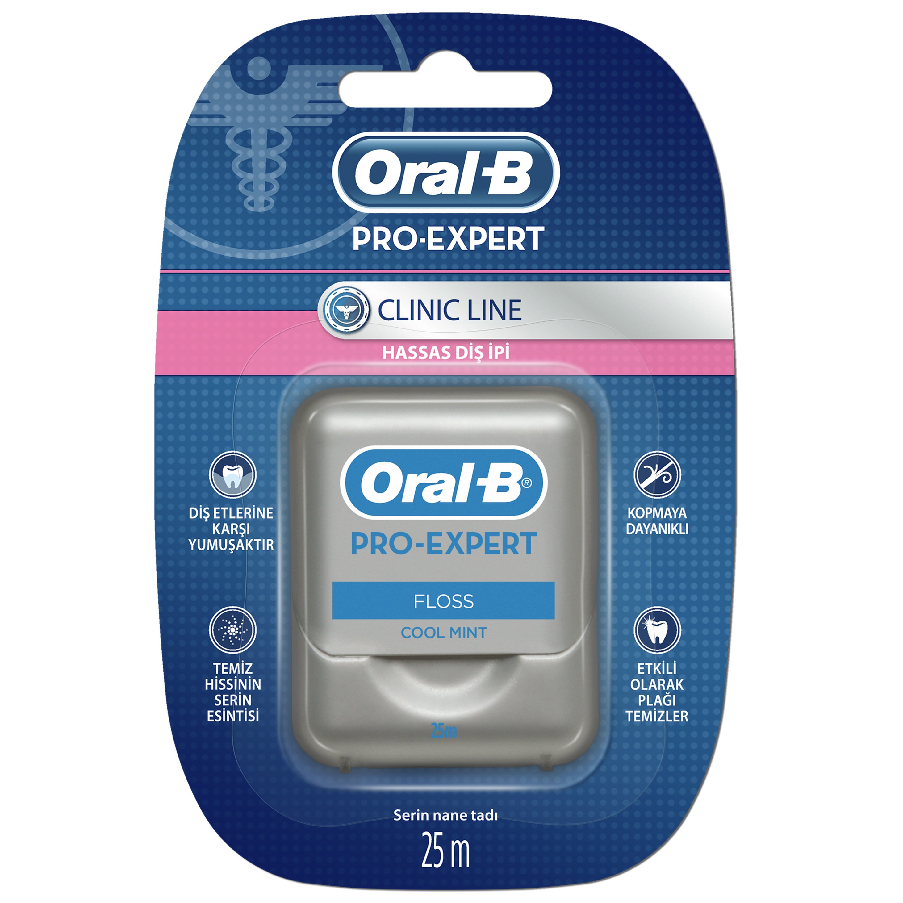 Oral-B Pro Expert Clinic Dental Floss Ανθεκτικό Οδοντικό Νήμα με Κερί & Δροσερή Γεύση Μέντας 25m