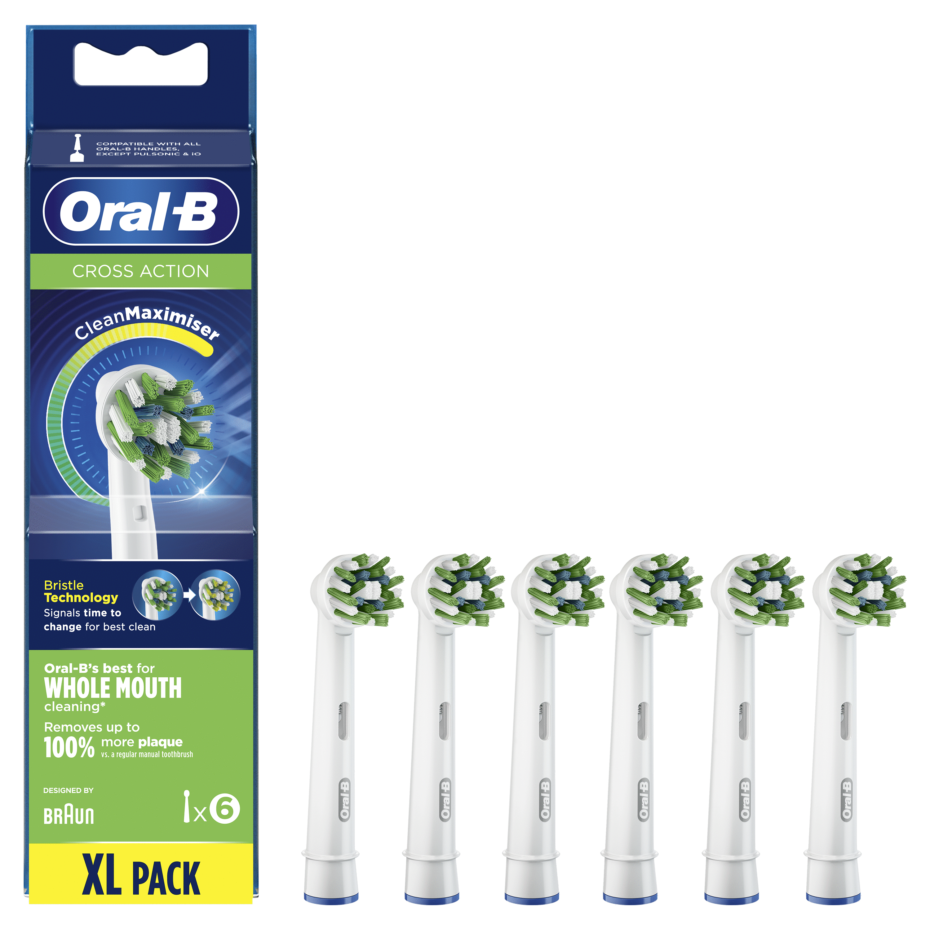 Oral-B Cross Action Clean Maximiser XL Pack Ανταλλακτικές Κεφαλές Ηλεκτρικής Οδοντόβουρτσας 6 Τεμάχια