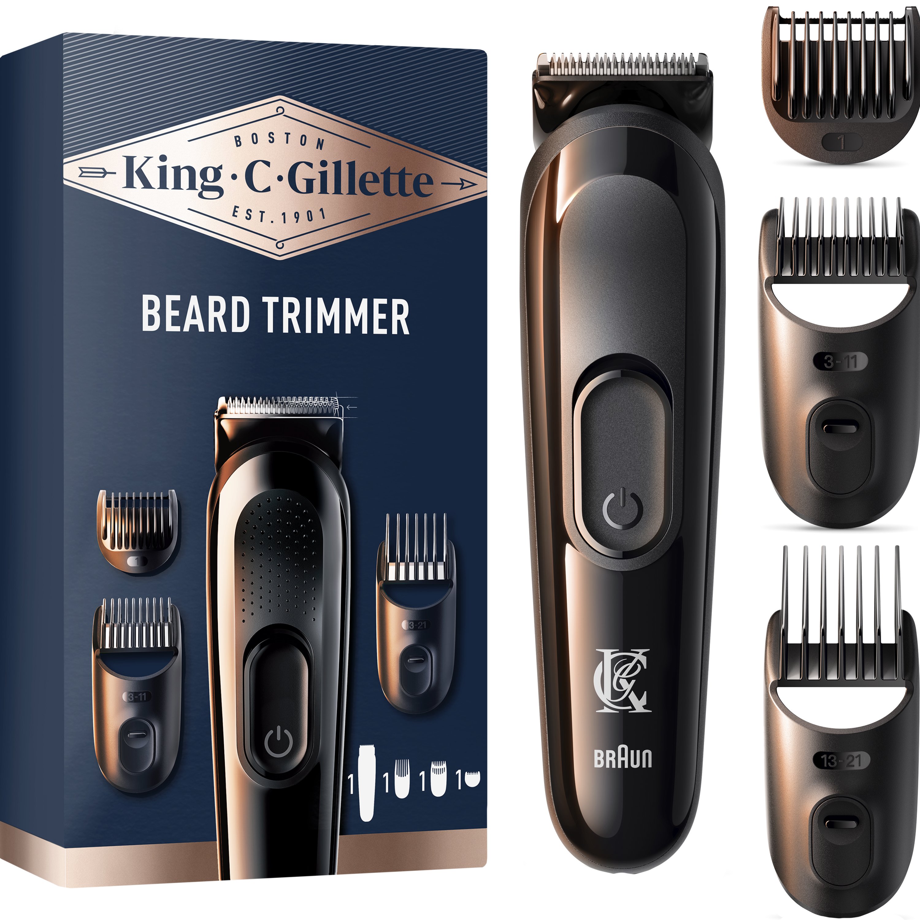 Gillete King C Beard Trimmer Μηχανή Κουρέματος για Γρήγορη & Εύκολη Περιποίηση για Γένια Κάθε Τύπου 1 Τεμάχιο