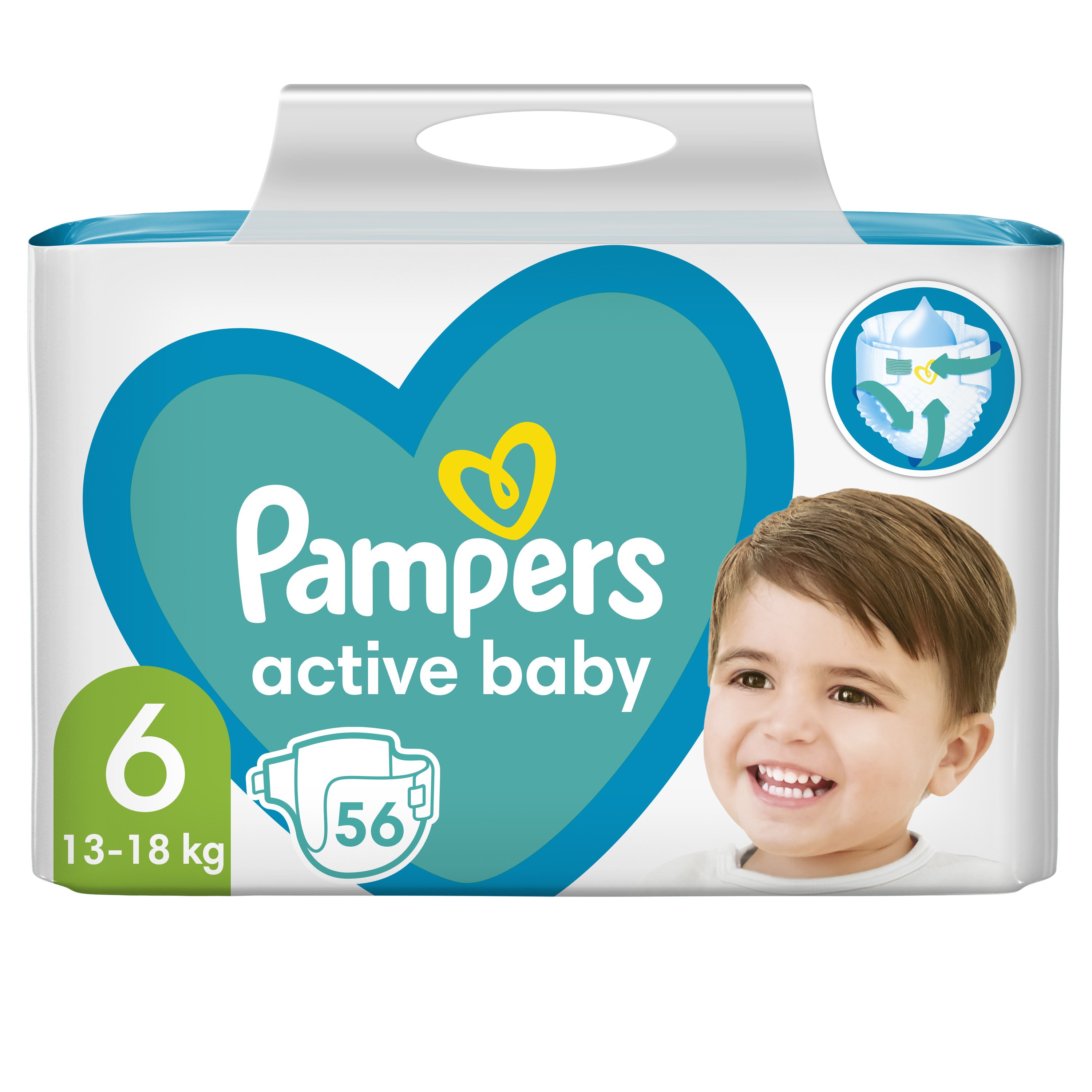 Pampers Active Baby No6 (13-18kg) Giant Pack 56 πάνες