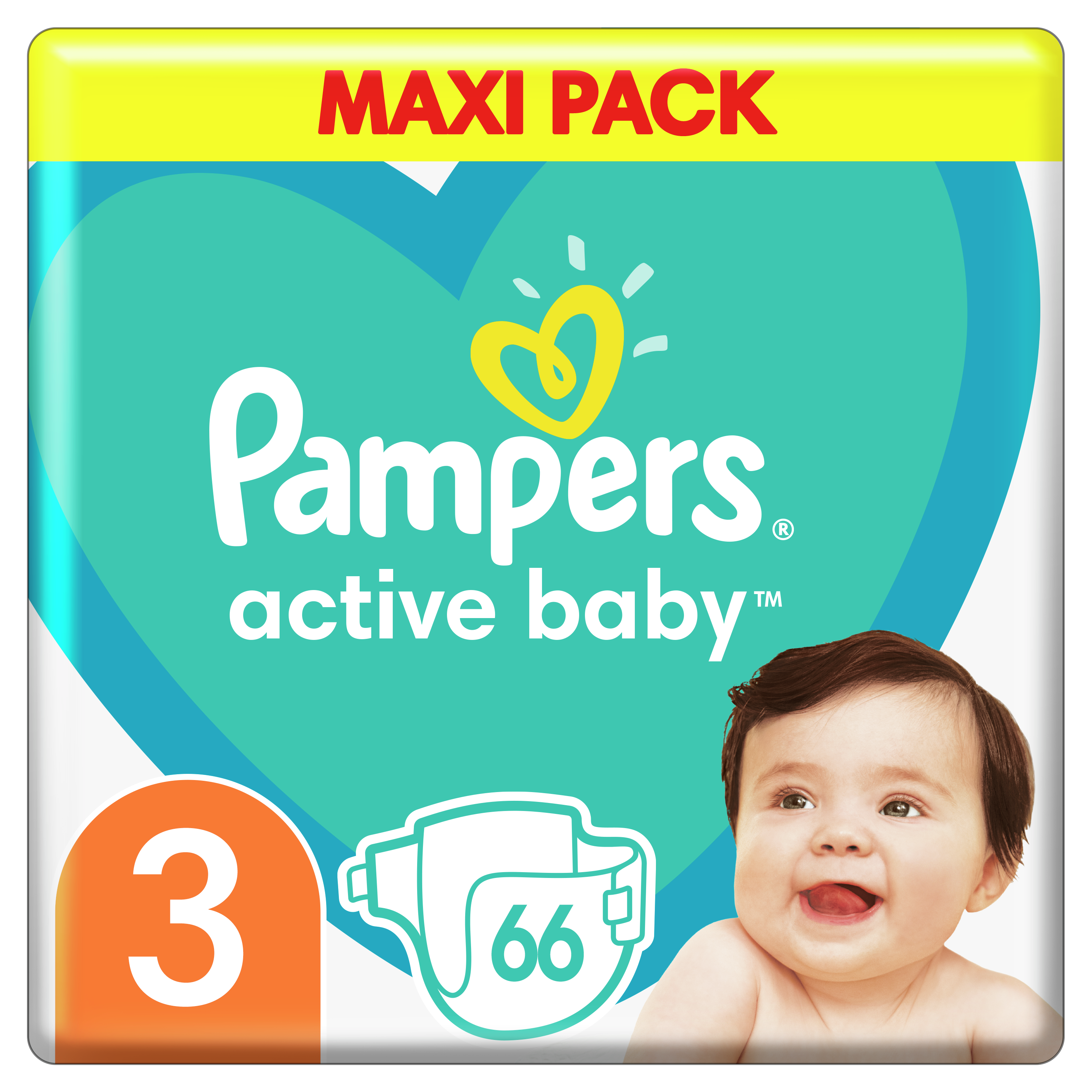 Pampers Active Baby Πάνες Maxi Pack No3 (6-10 kg), 66 Πάνες 27717