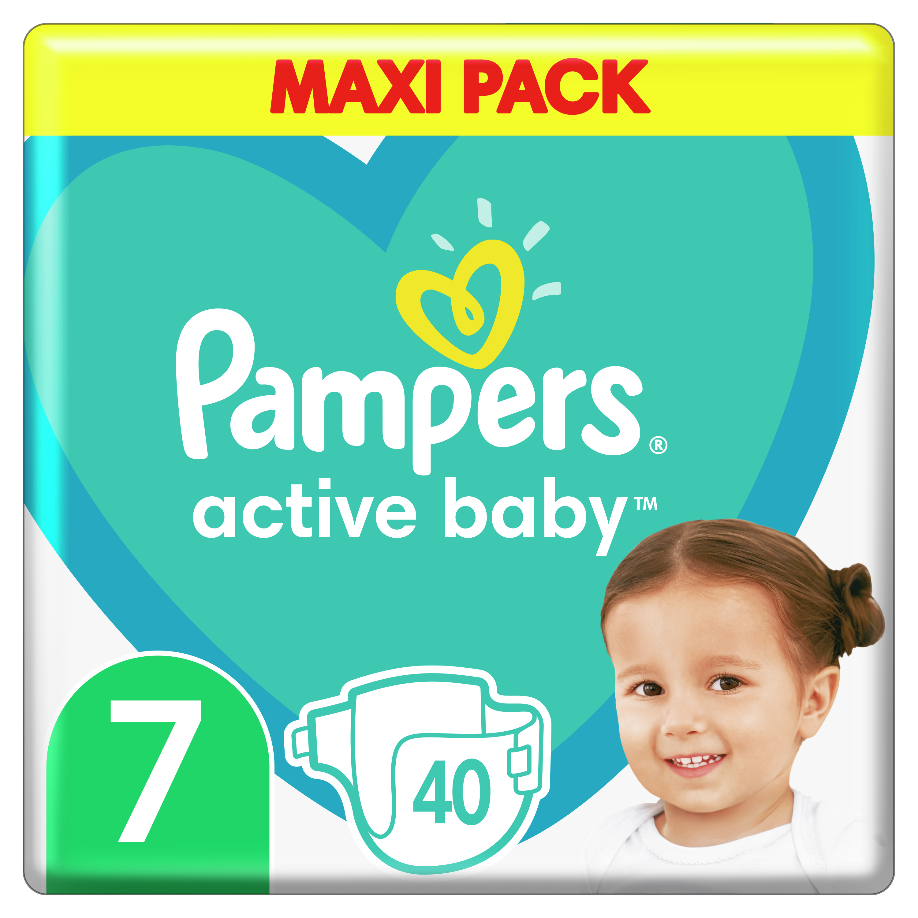 Pampers Active Baby Πάνες Maxi Pack No7 (15+ kg) 40 Πάνες
