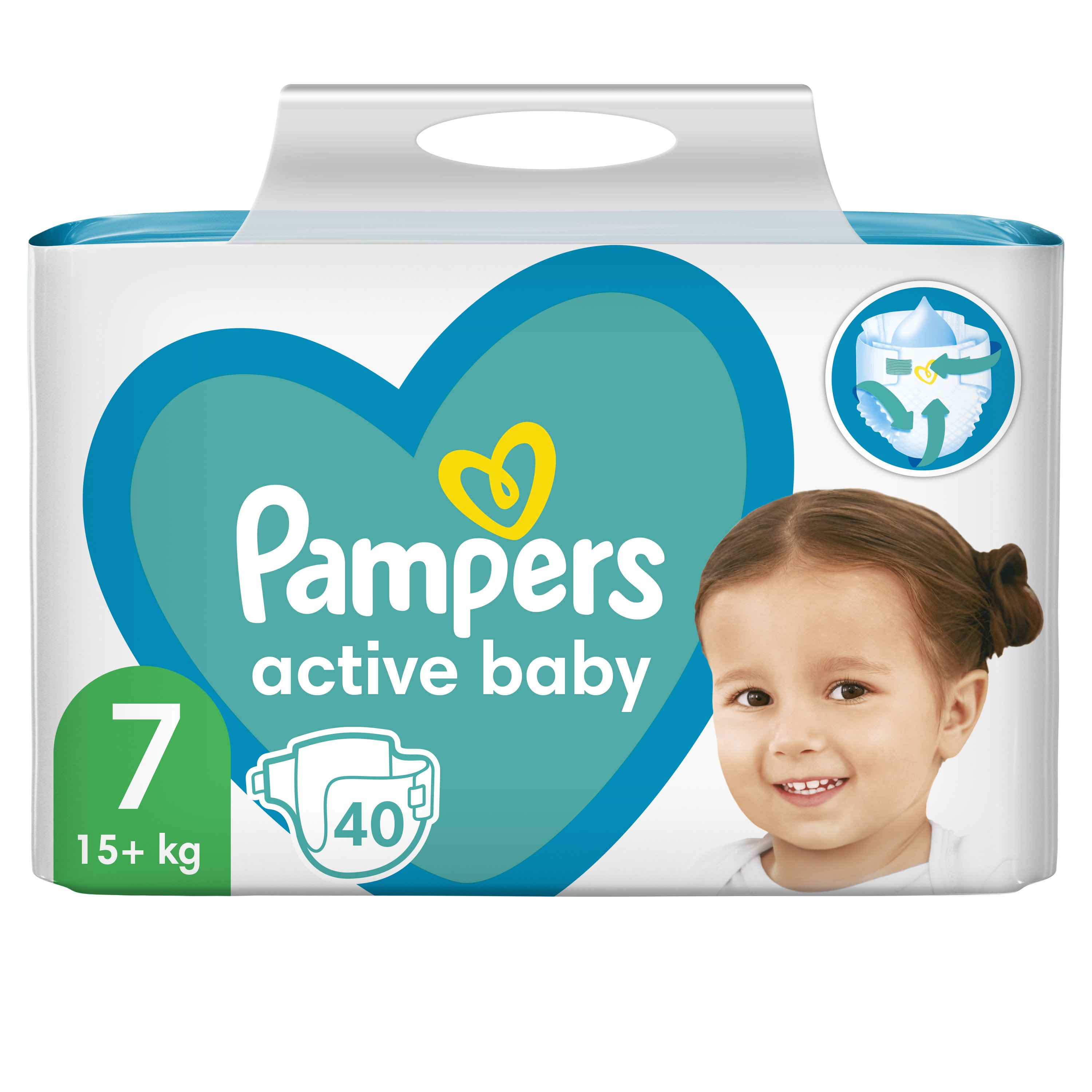 Pampers Active Baby Πάνες Maxi Pack No7 (15+ kg) 40 Πάνες