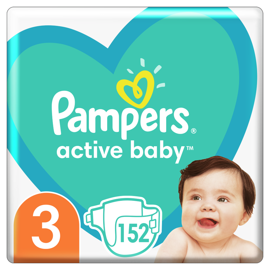 Pampers Active Baby Πάνες Mega Pack Νο3 (6-10 kg), 152 Πάνες