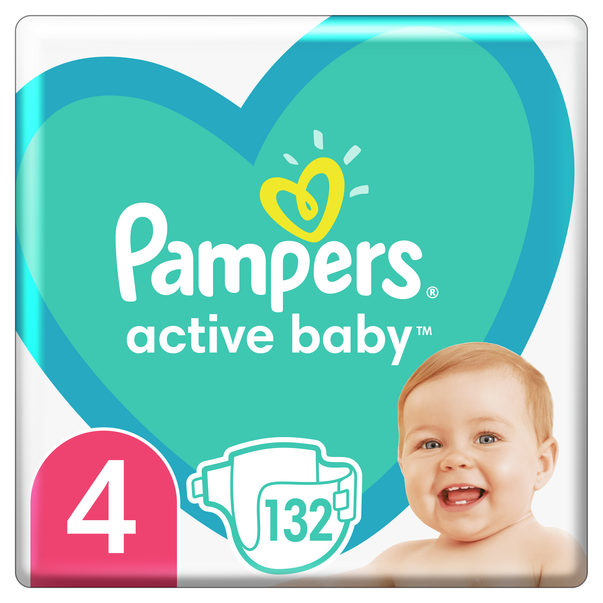 Pampers Active Baby Πάνες Mega Pack No4 (9-14 kg) 132 Πάνες