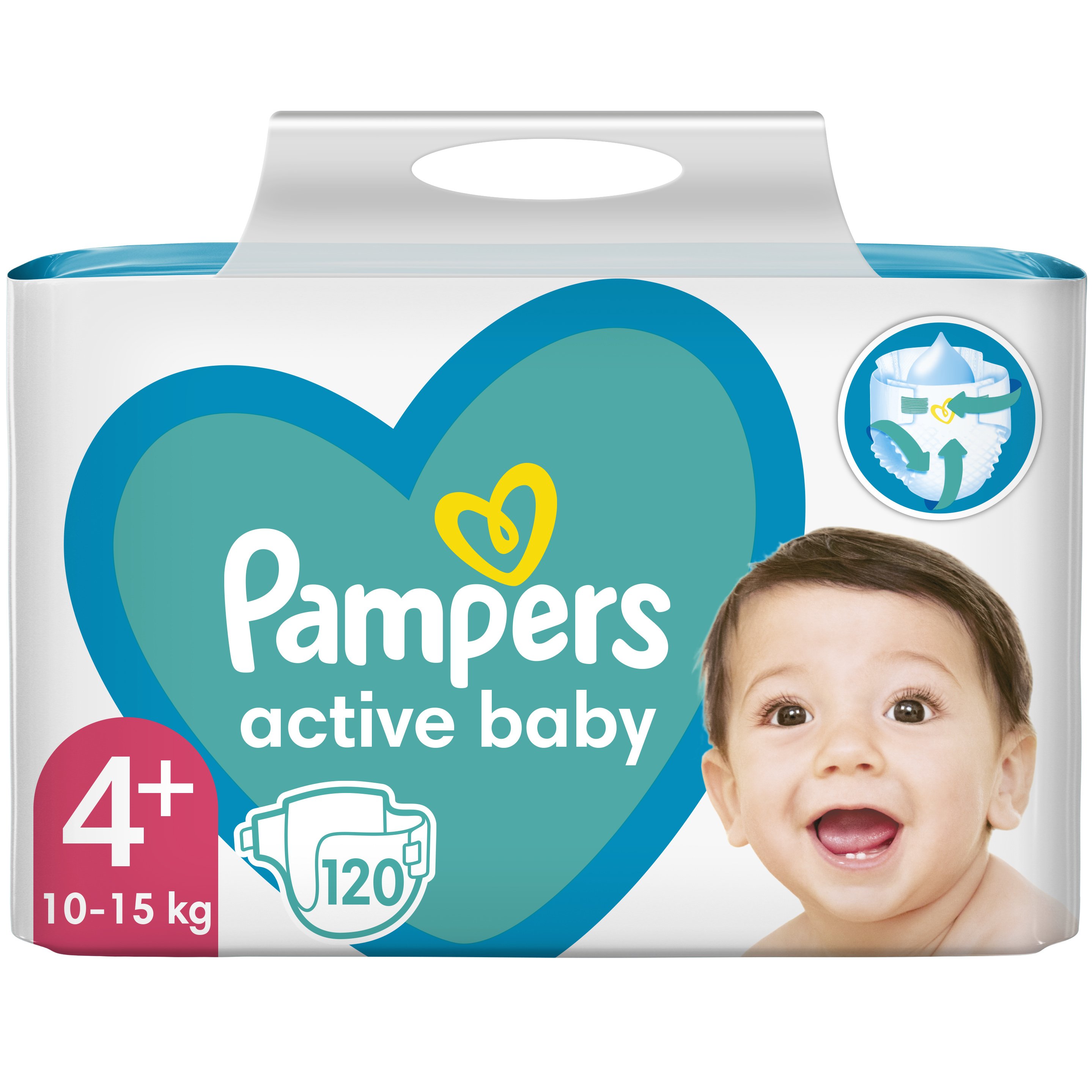 Pampers Active Baby Πάνες Mega Pack No4+ 10-15kg 120 Πάνες