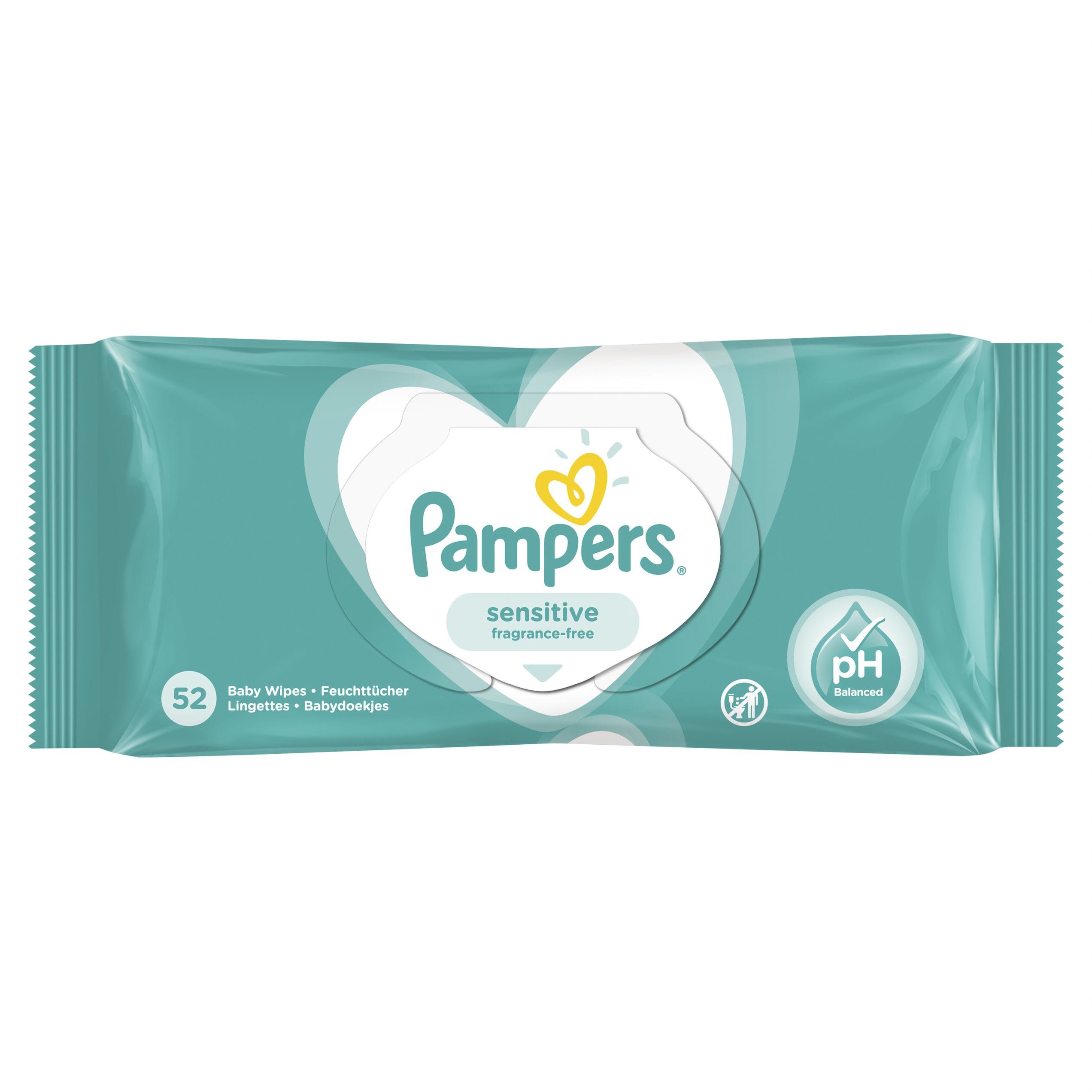 Pampers Sensitive Baby Wipes Μωρομάντηλα Ιδανικά για την Ευαίσθητη Επιδερμίδα 52 Baby Wipes