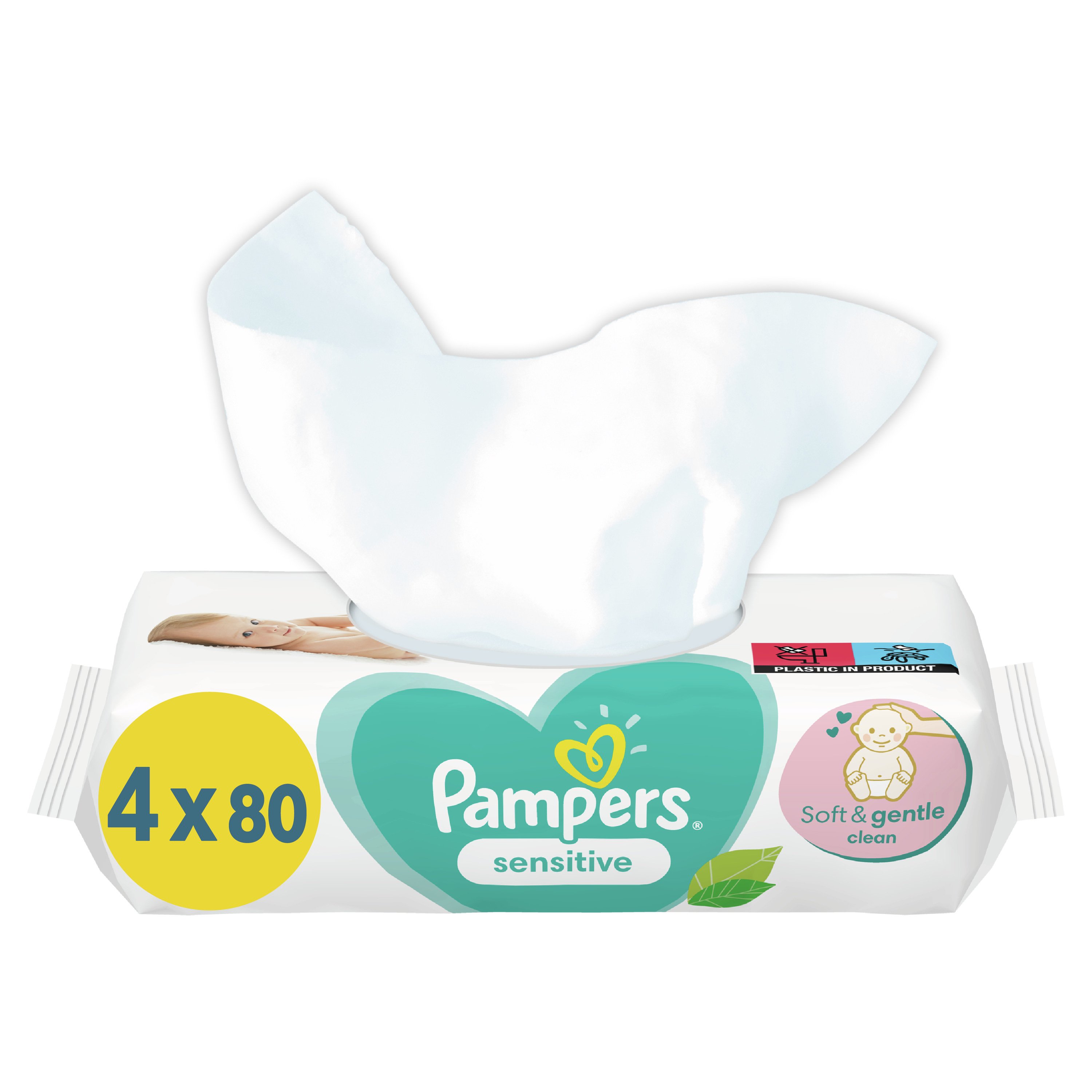 Pampers Πακέτο Προσφοράς Sensitive Wipes Μωρομάντηλα Ιδανικά για την Ευαίσθητη Επιδερμίδα 320 Τεμάχια (4×80 Τεμάχια)