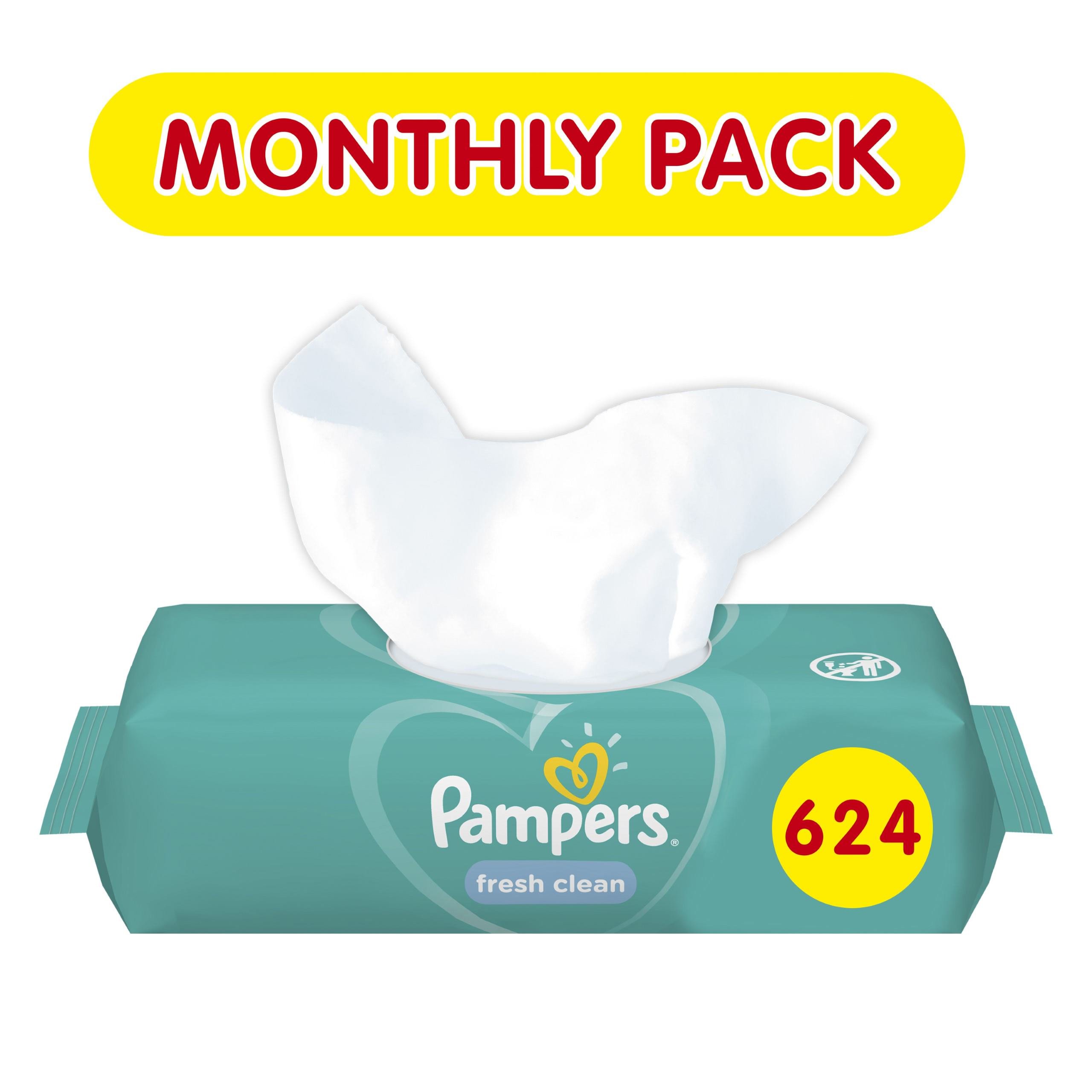 Pampers Πακέτο Προσφοράς Συσκευασία Μήνα Fresh Clean Wipes Μωρομάντηλα με Άρωμα Φρεσκάδας 12×52 Wipes