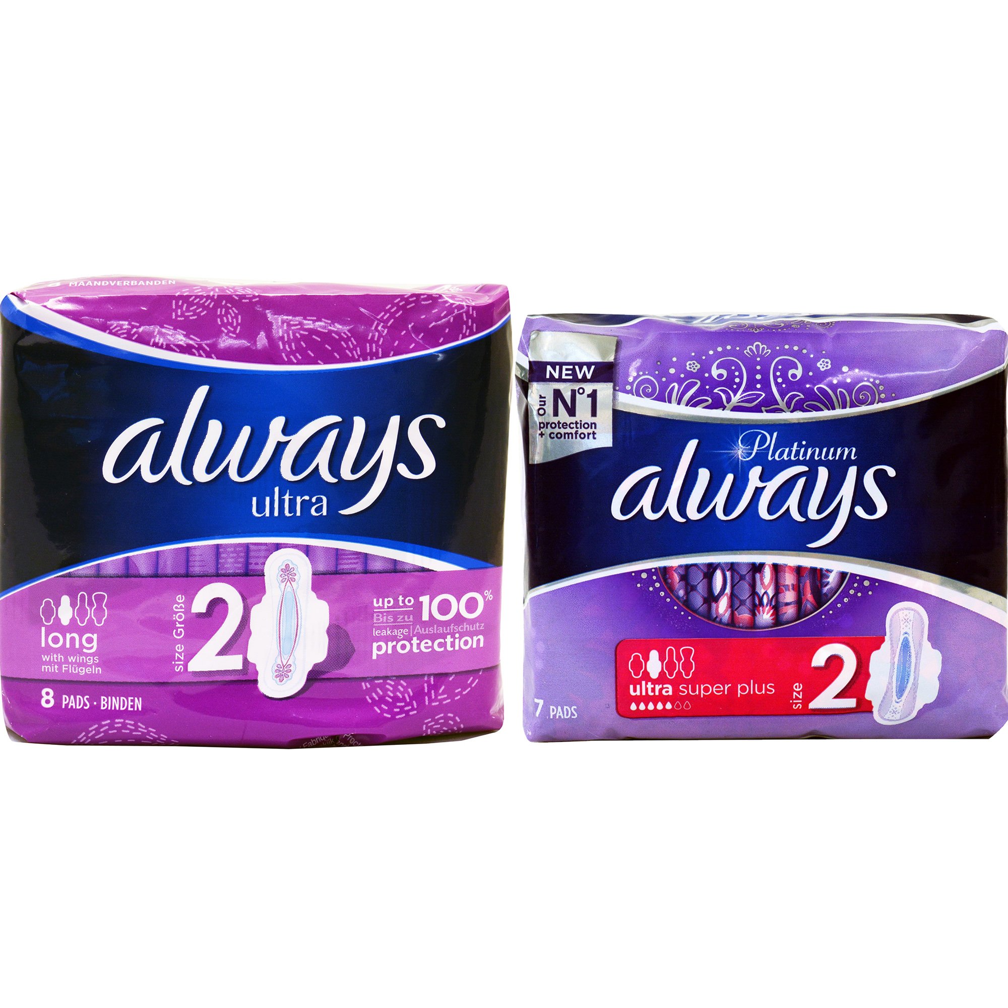 Always Πακέτο Προσφοράς Ultra Long Size 2 Σερβιέτες με Φτερά 8 Τεμάχια & Platinum Ultra Super Plus 7 Τεμάχια 1+1 Δώρο