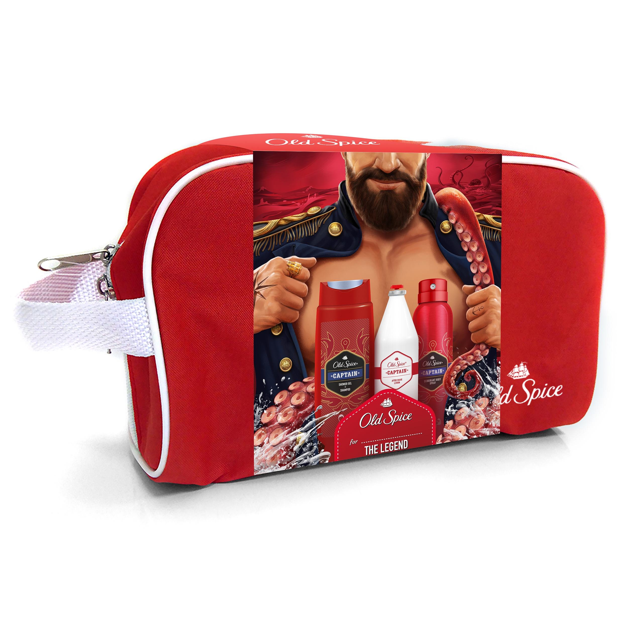 Old Spice Πακέτο Προσφοράς Captain Shower Gel 250ml & Captain After Shave Lotion 100ml & Captain Deodorant Spray 150ml