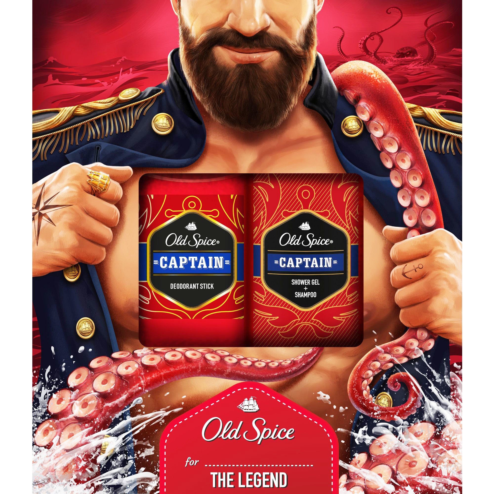 Old Spice Set Captain Deodorant Stick 50ml & Captain Shower Gel and Shampoo 250ml