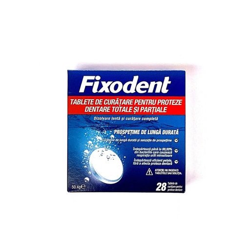 Fixodent Ταμπλέτες Καθαρισμού για Ολικές & Μερικές Τεχνητές Οδοντοστοιχίες 28 Tablets