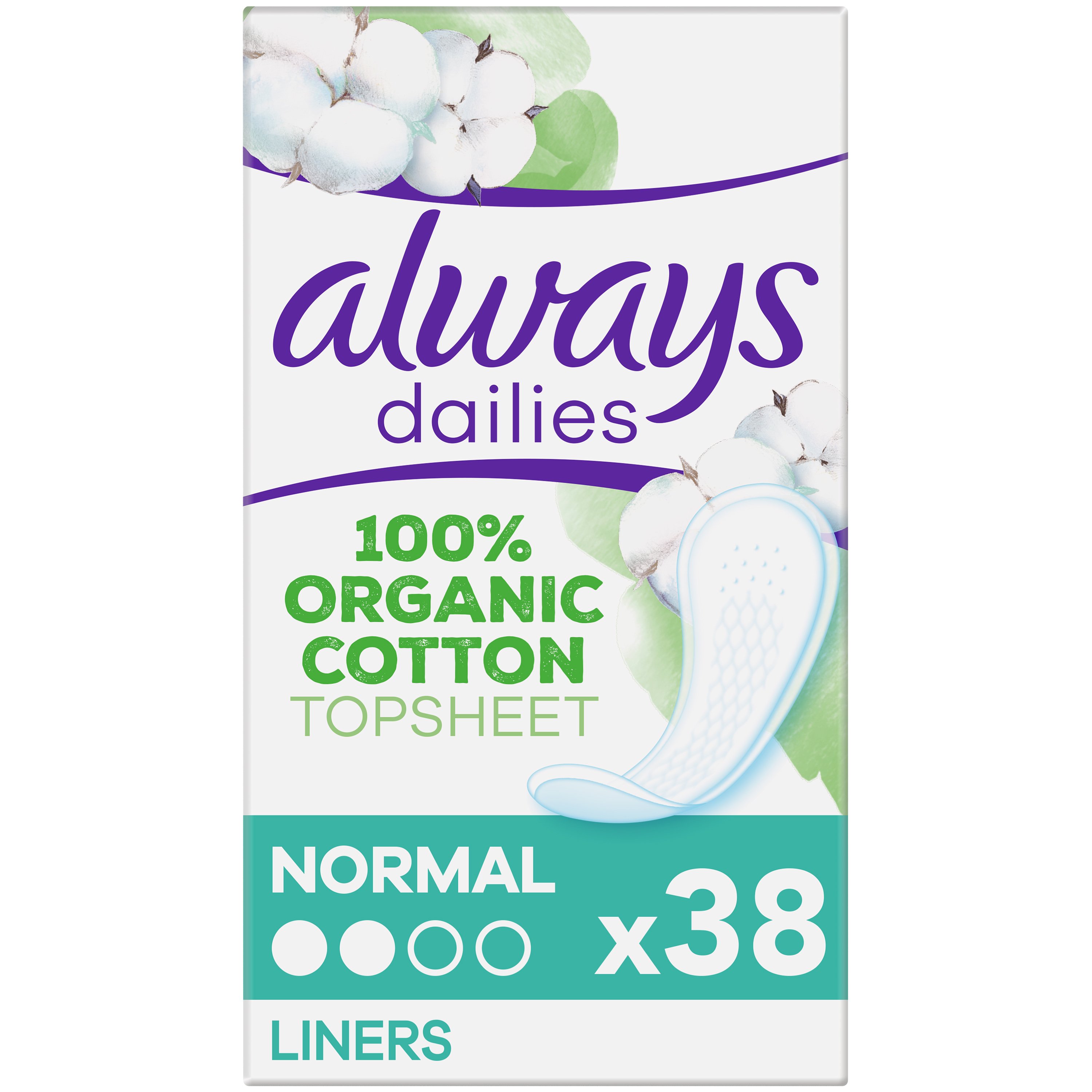 Always Dailies Cotton Protection Normal Pads Σερβιετάκια από Βαμβάκι Κανονικού Μεγέθους 38 Τεμάχια