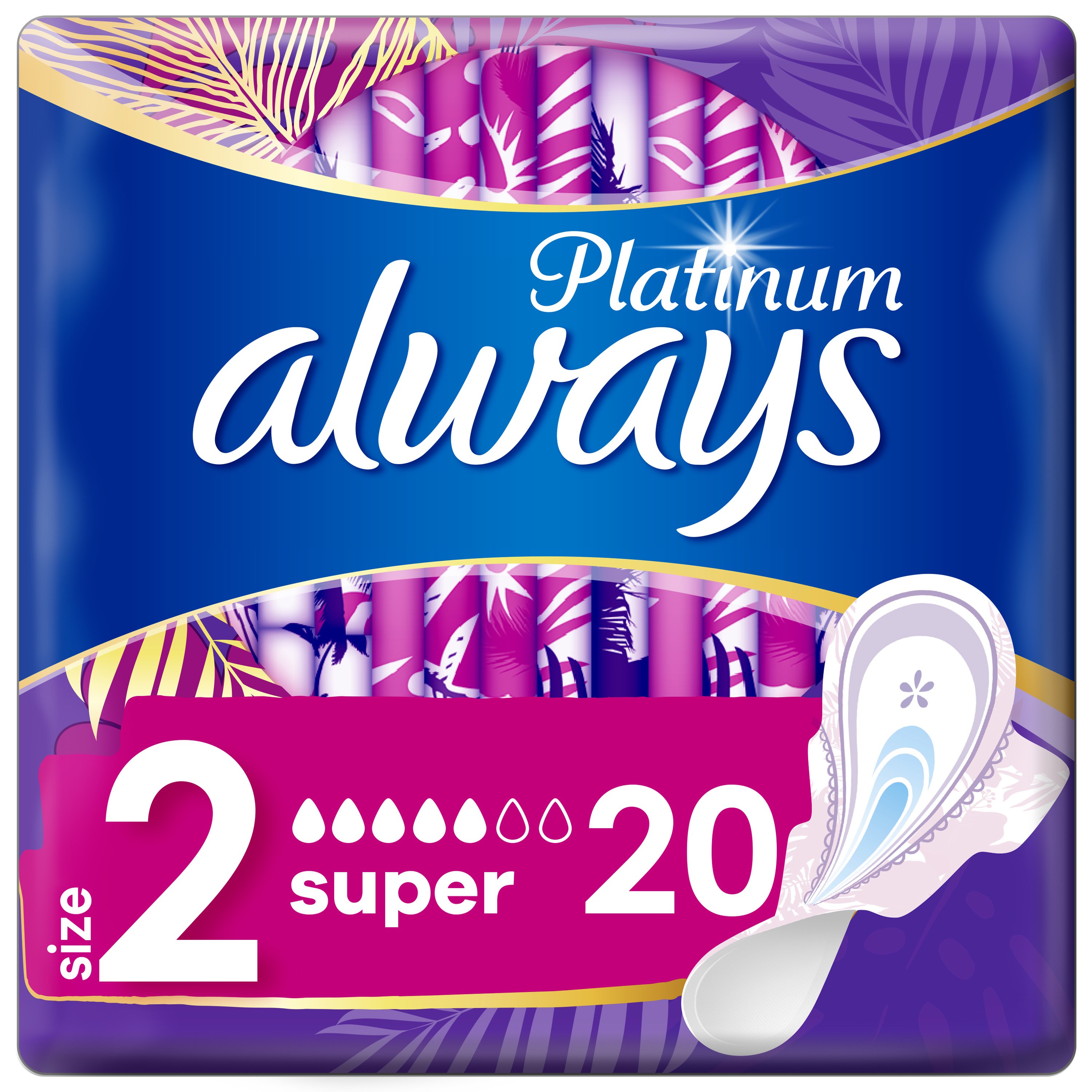 Always Platinum Long Ultra Pads with Comfortlock Wings Size 2 Σερβιέτες με Φτερά για Άνεση & Μεγάλη Προστασία 20 Τεμάχια