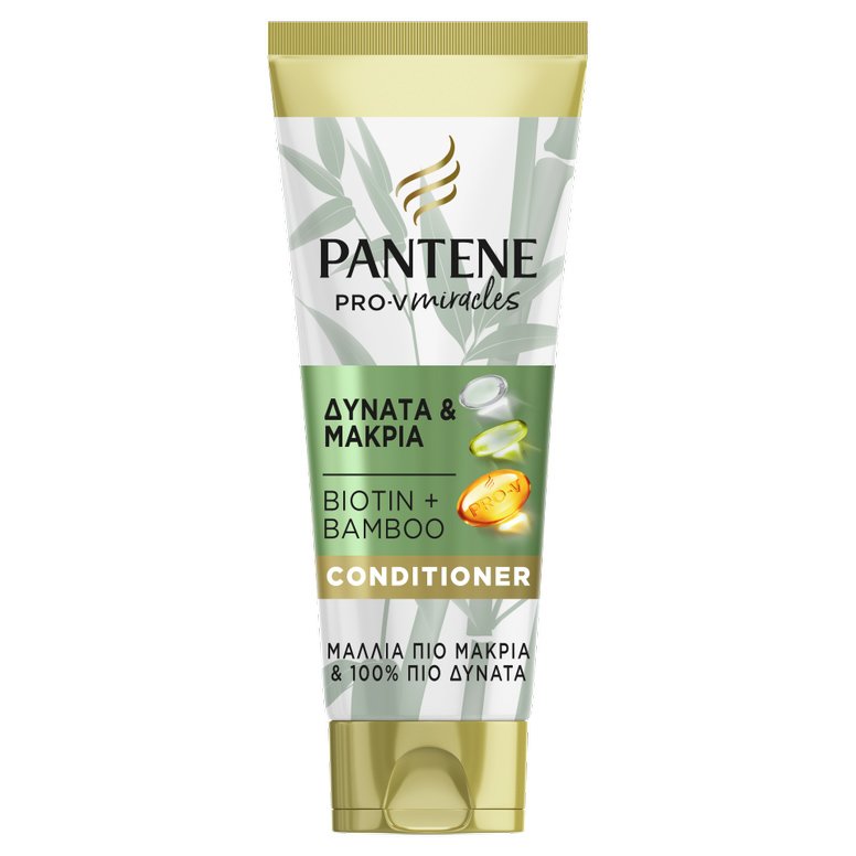 Pantene Pro-V Miracles Strong & Long Conditioner Μαλακτική Κρέμα Μαλλιών με Μπαμπού & Βιοτίνη 200ml
