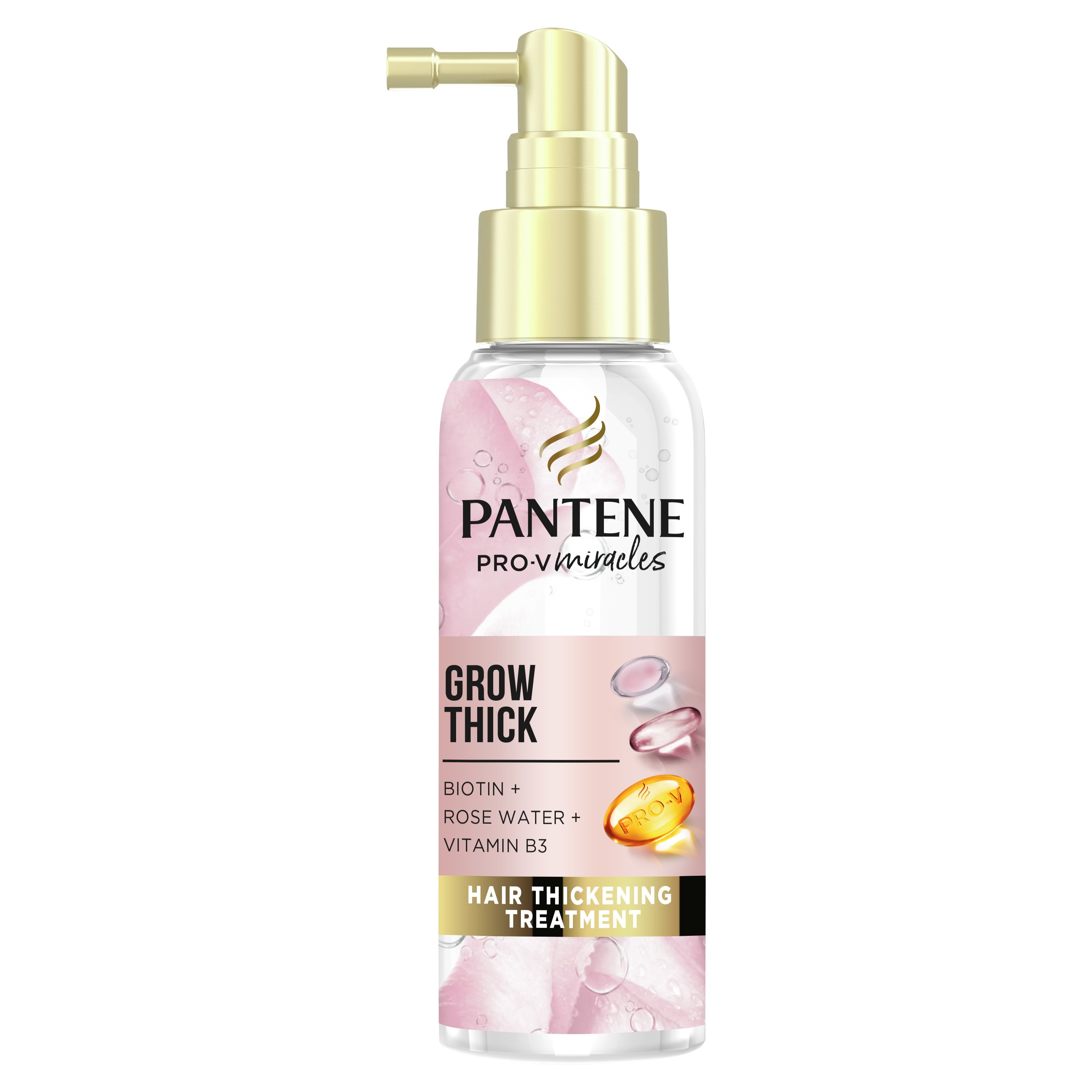 Pantene Pro-V Miracles Grow Thick Προϊόν Leave-in Μαλλιών για Ενίσχυση του Όγκου με Βιοτίνη, Ροδόνερο & Βιταμίνη Β3 100ml