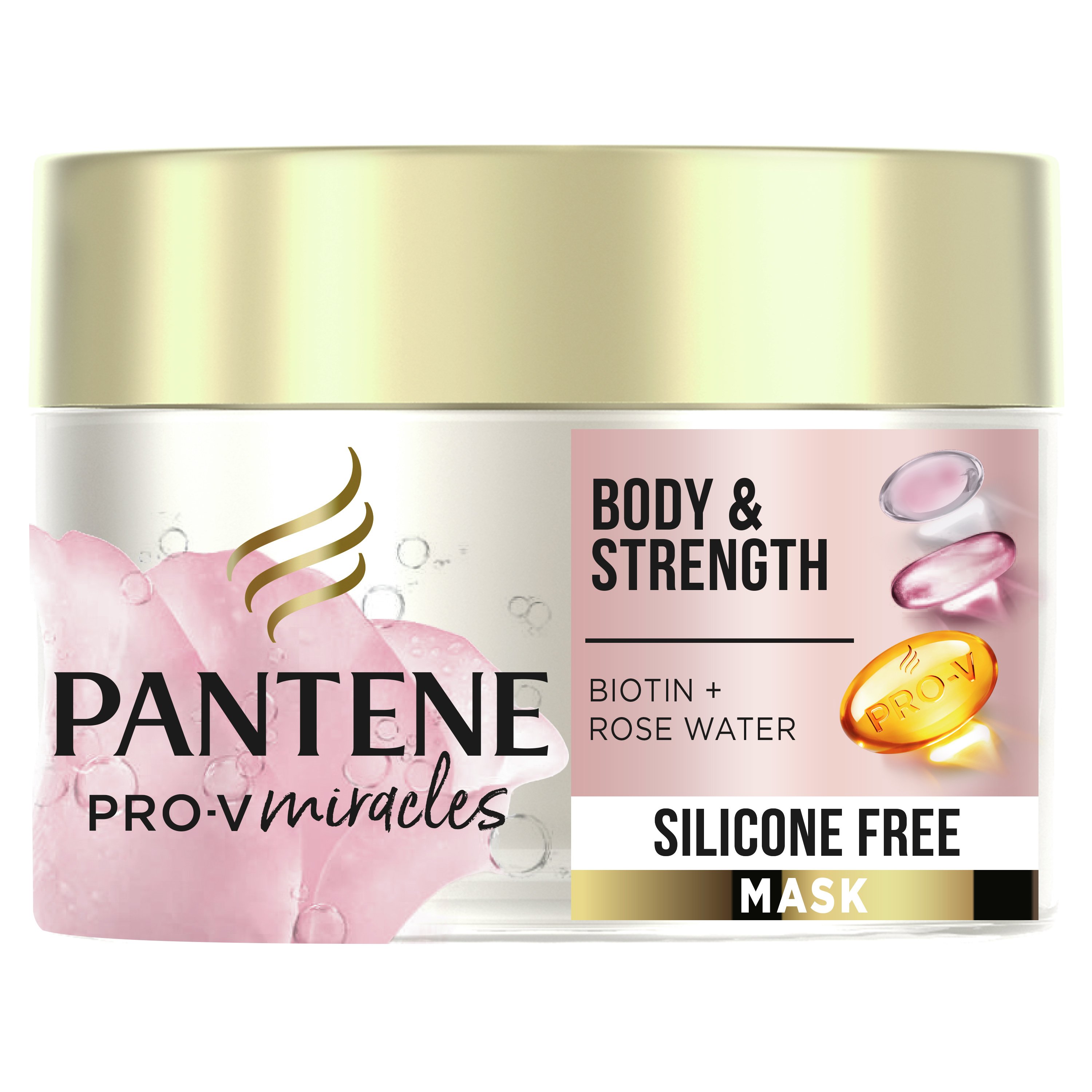 Pantene Pro-V Miracles Long & Thick Μάσκα Μαλλιών Χωρίς Σιλικόνη, με Βιοτίνη & Ροδόνερο 160ml