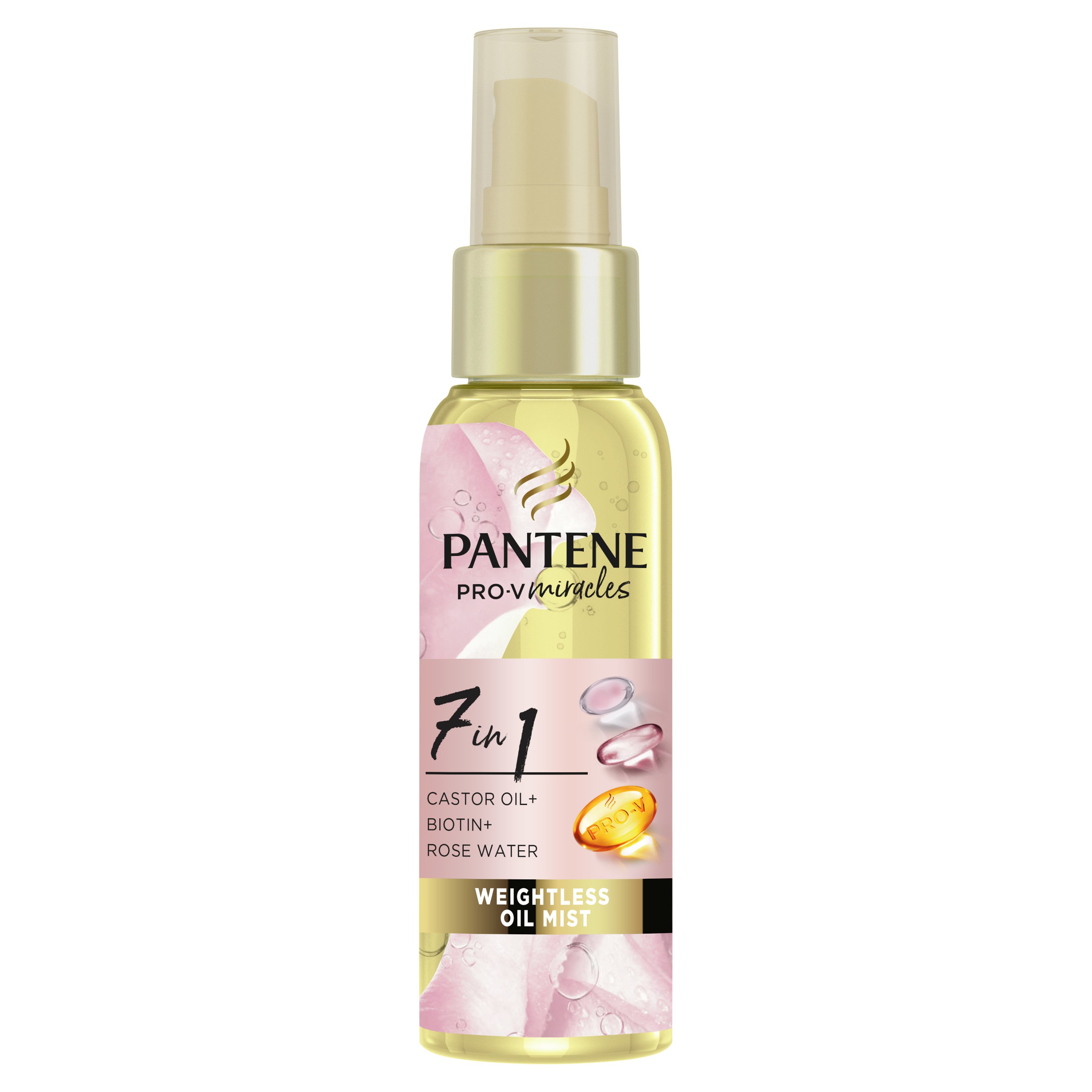 Pantene Pro-V Miracles 7σε1 Έλαιο Leave-in σε Μορφή Σπρέι για Ανάλαφρα Μαλλιά με Καστορέλαιο, Βιοτίνη & Ροδόνερο 100ml