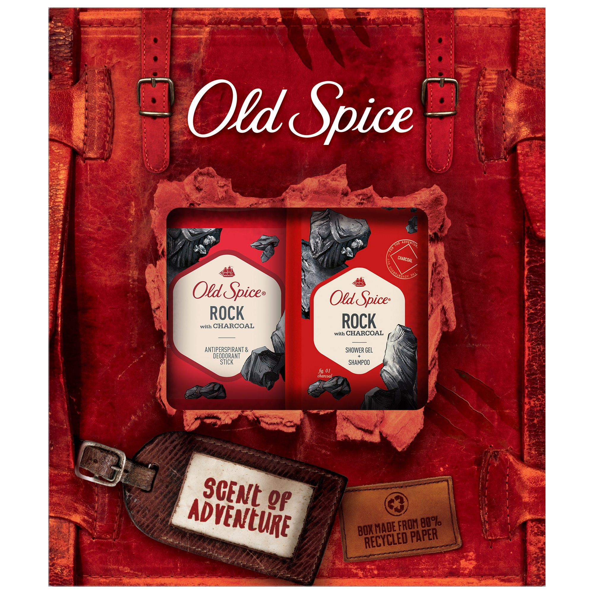 Old Spice Gift Box Rock Adventure Shower Gel + Shampoo 250ml & Antiperspirant Deodorant Stick 50ml