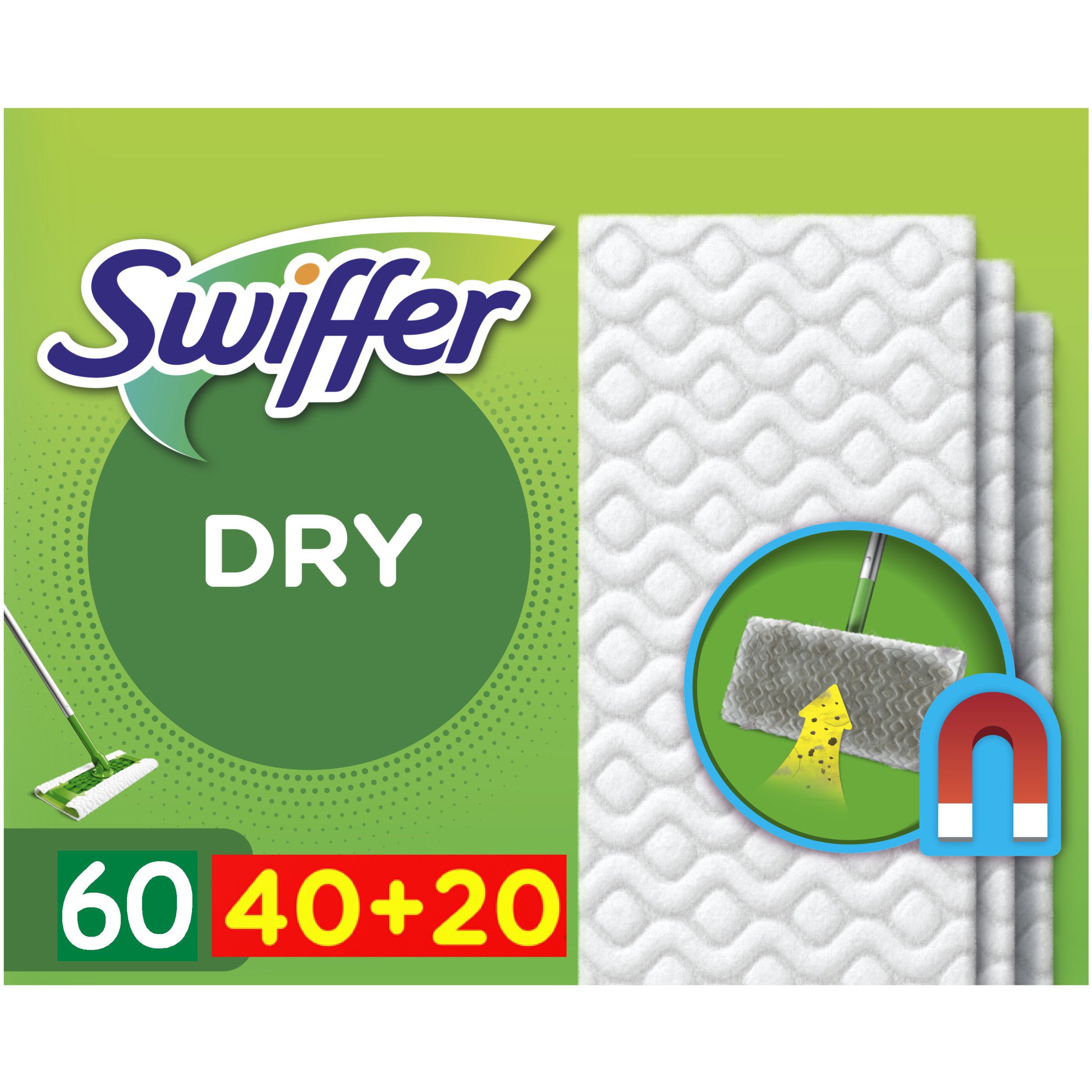 Swiffer Swiffer Promo 3x Capture Dry Refill 60 Τεμάχια (40 + 20 Τεμάχια)